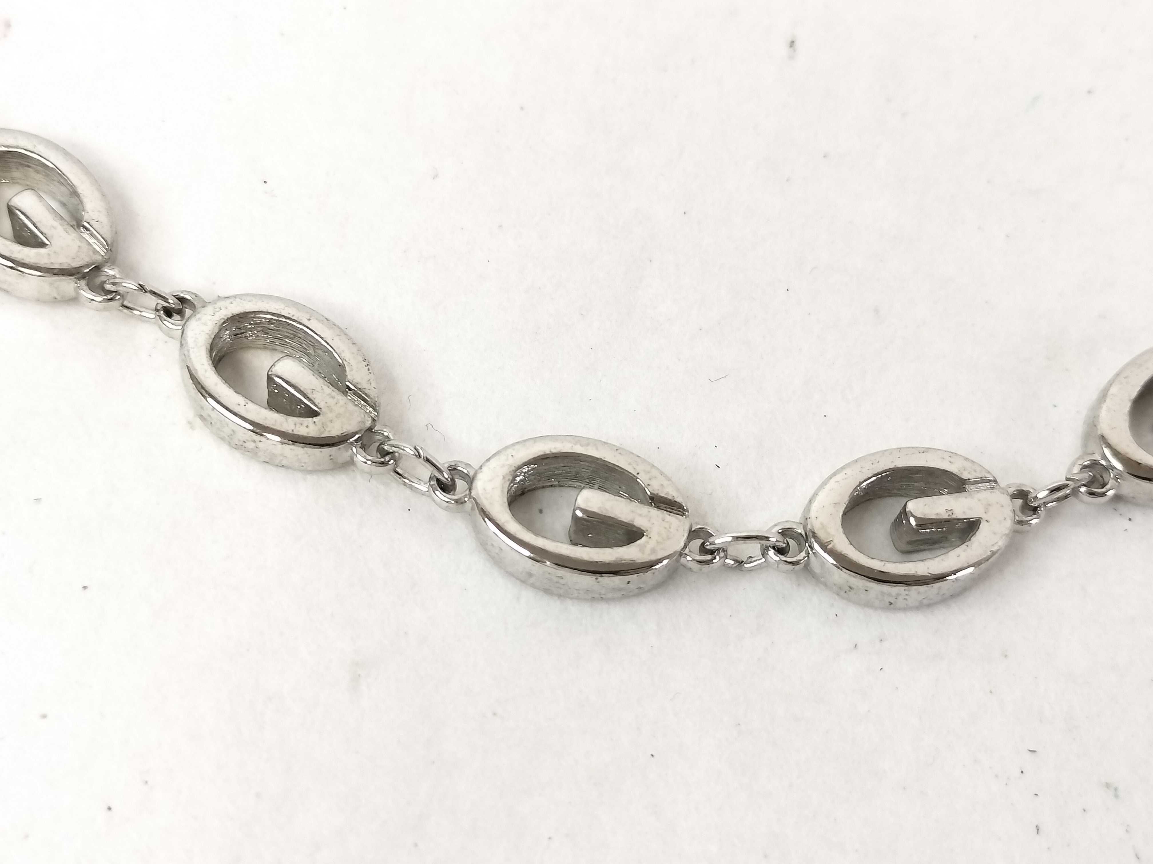 Long Necklace, Silver, G Logo Necklace — view 2