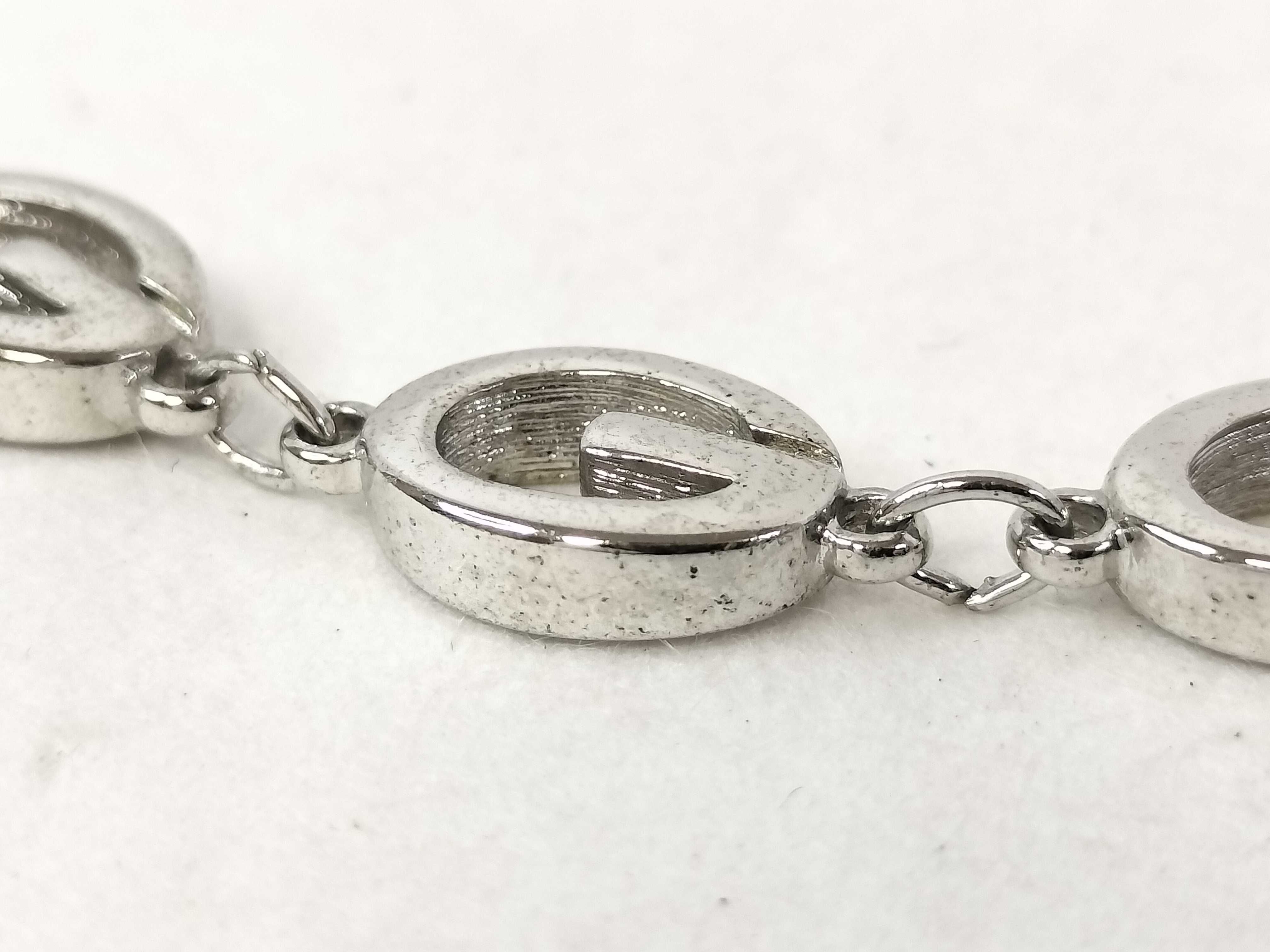 Long Necklace, Silver, G Logo Necklace — view 3