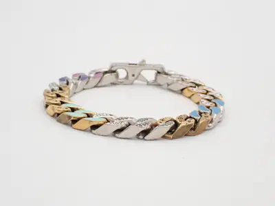 Bracelet Chain Links Patches #M (Wrist circumference approx. 18cm)
