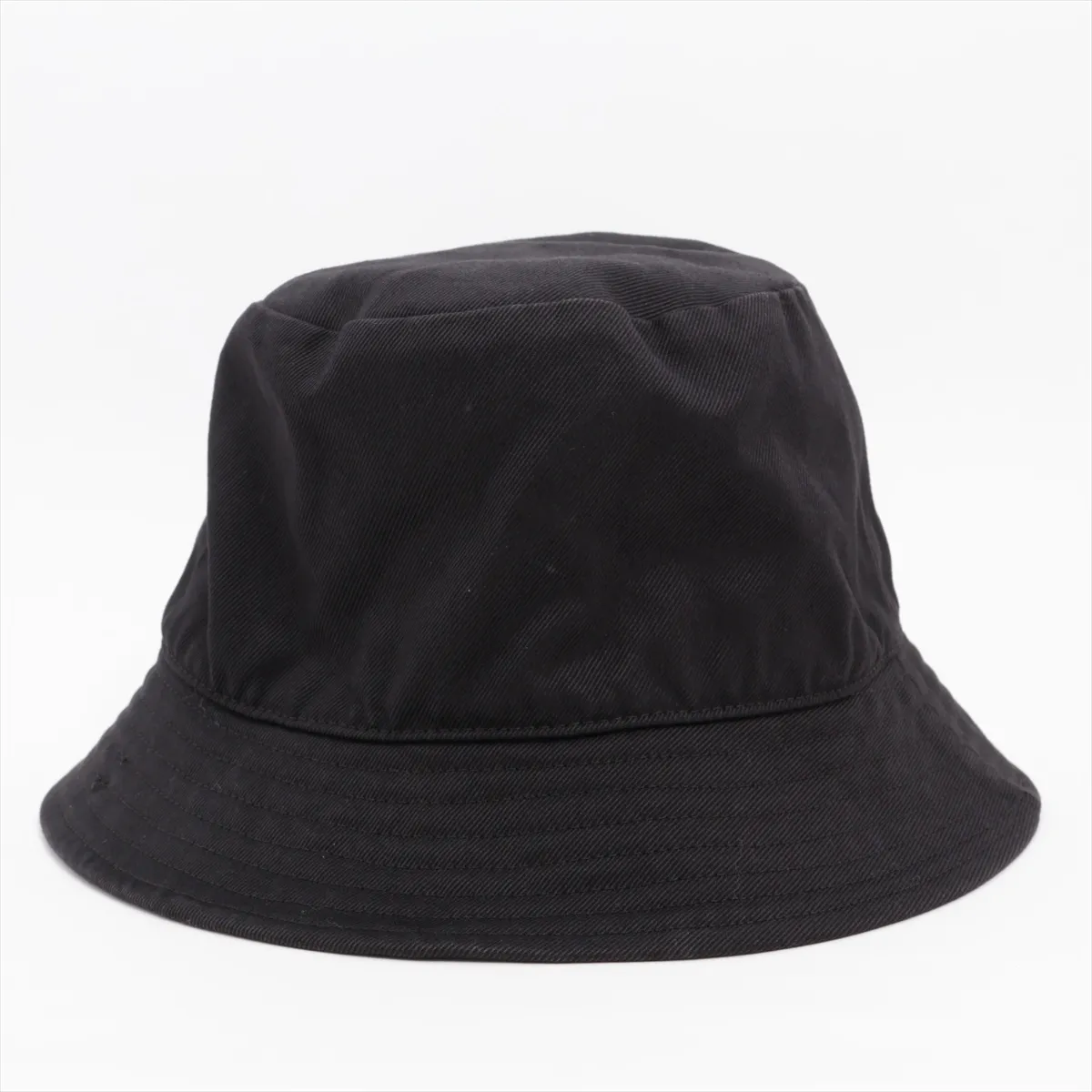 logo bucket hat, size L, cotton, black. Shows signs of wear, — view 3