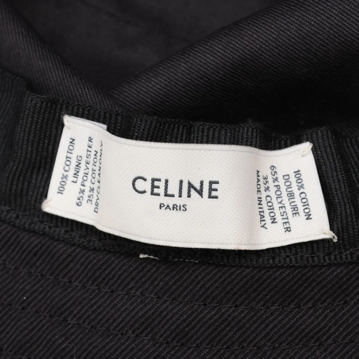 logo bucket hat, size L, cotton, black. Shows signs of wear, — view 5