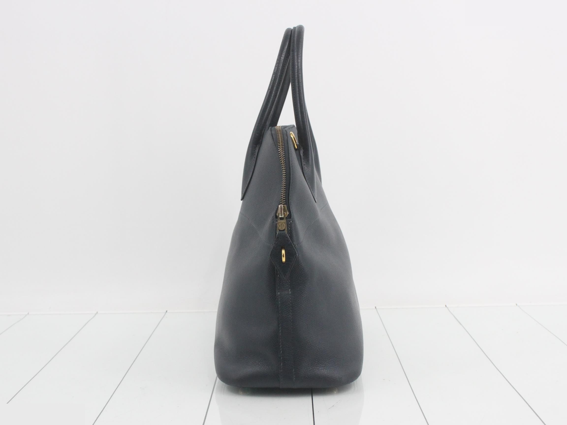 Bolide 35 Courchevel Leather Bag, X Stamp, 2-Way Handle, Gold Hardware, with Strap — view 5