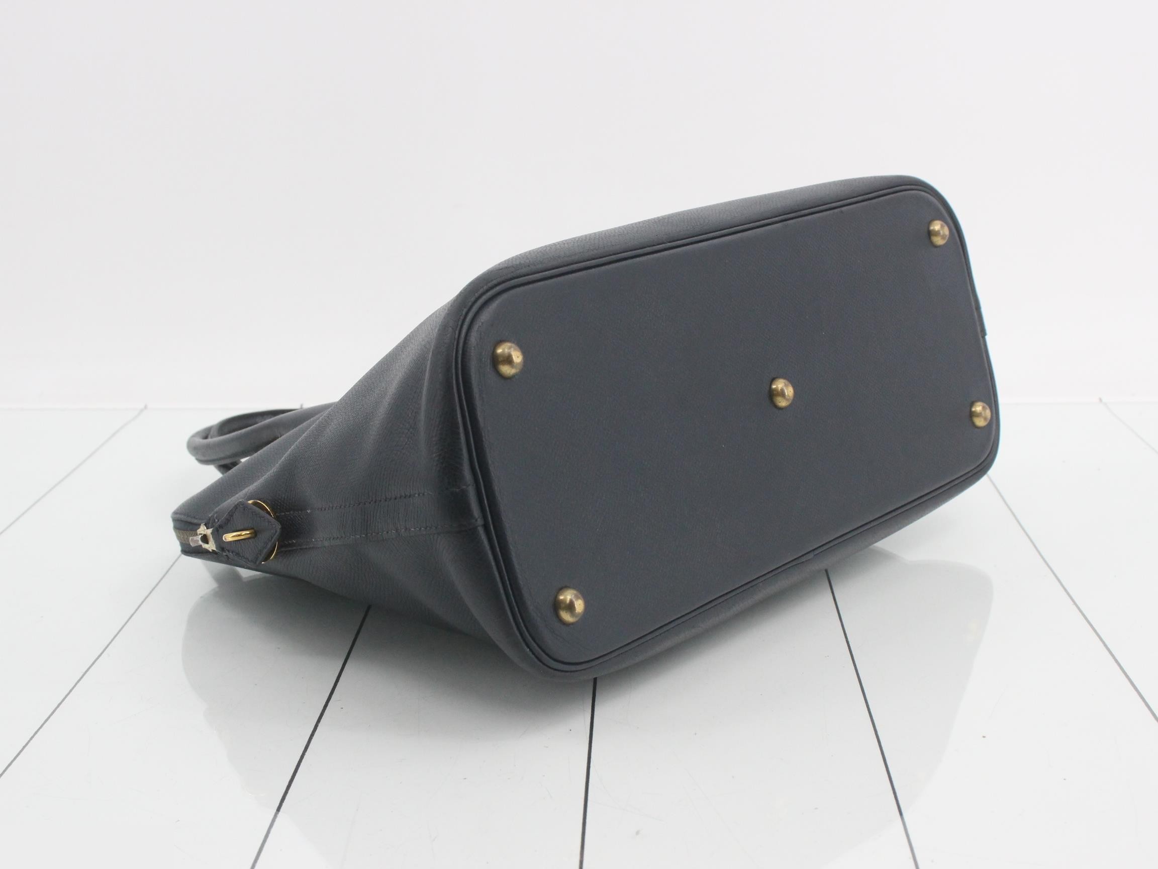 Bolide 35 Courchevel Leather Bag, X Stamp, 2-Way Handle, Gold Hardware, with Strap — view 6