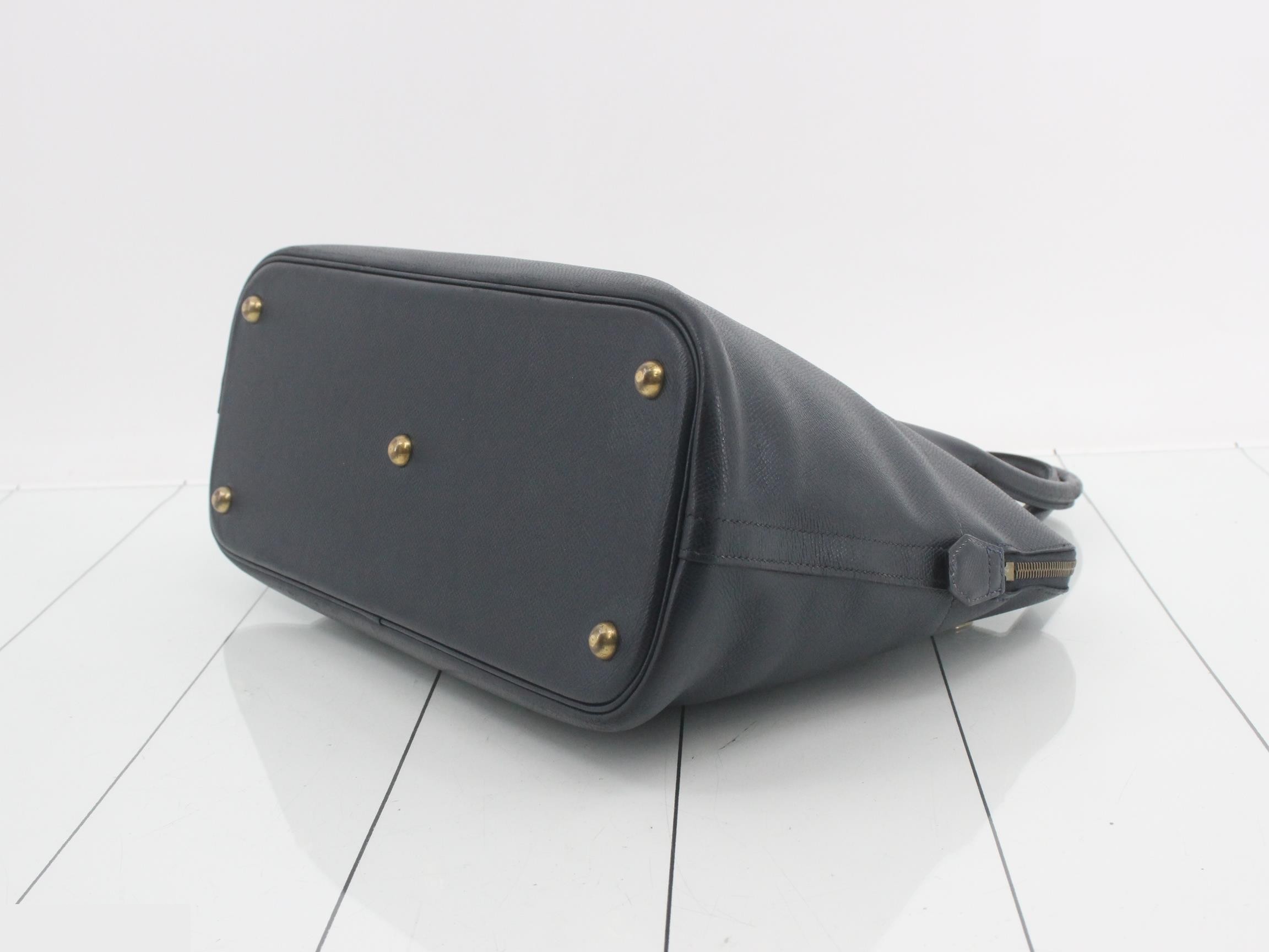 Bolide 35 Courchevel Leather Bag, X Stamp, 2-Way Handle, Gold Hardware, with Strap — view 7