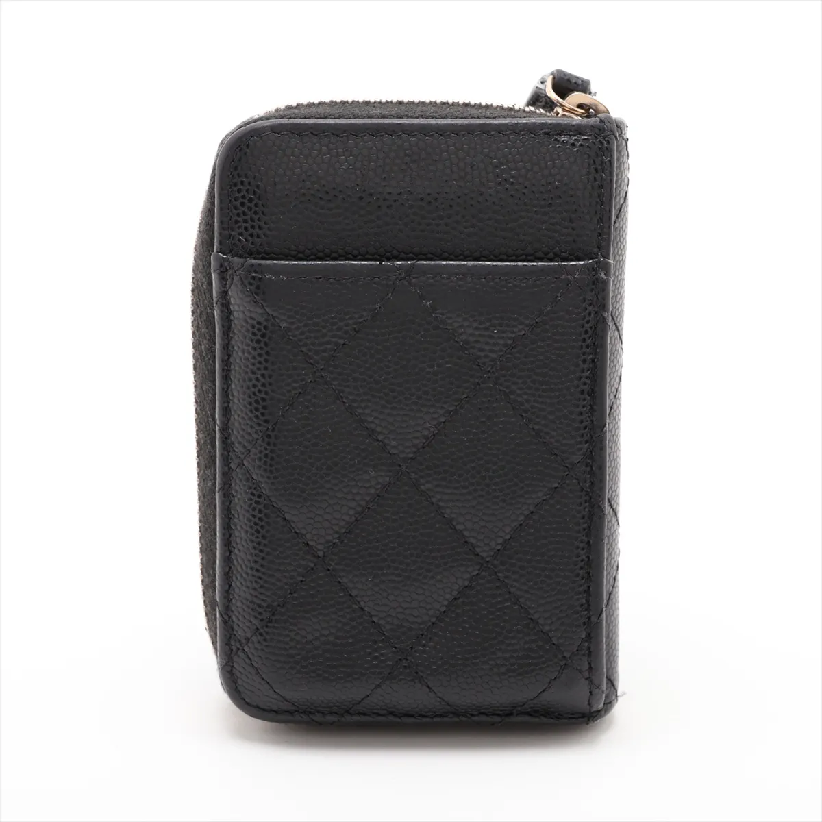 Matelassé Caviar Skin Fragment Case, Black with Gold Hardware, 31850468 — view 2