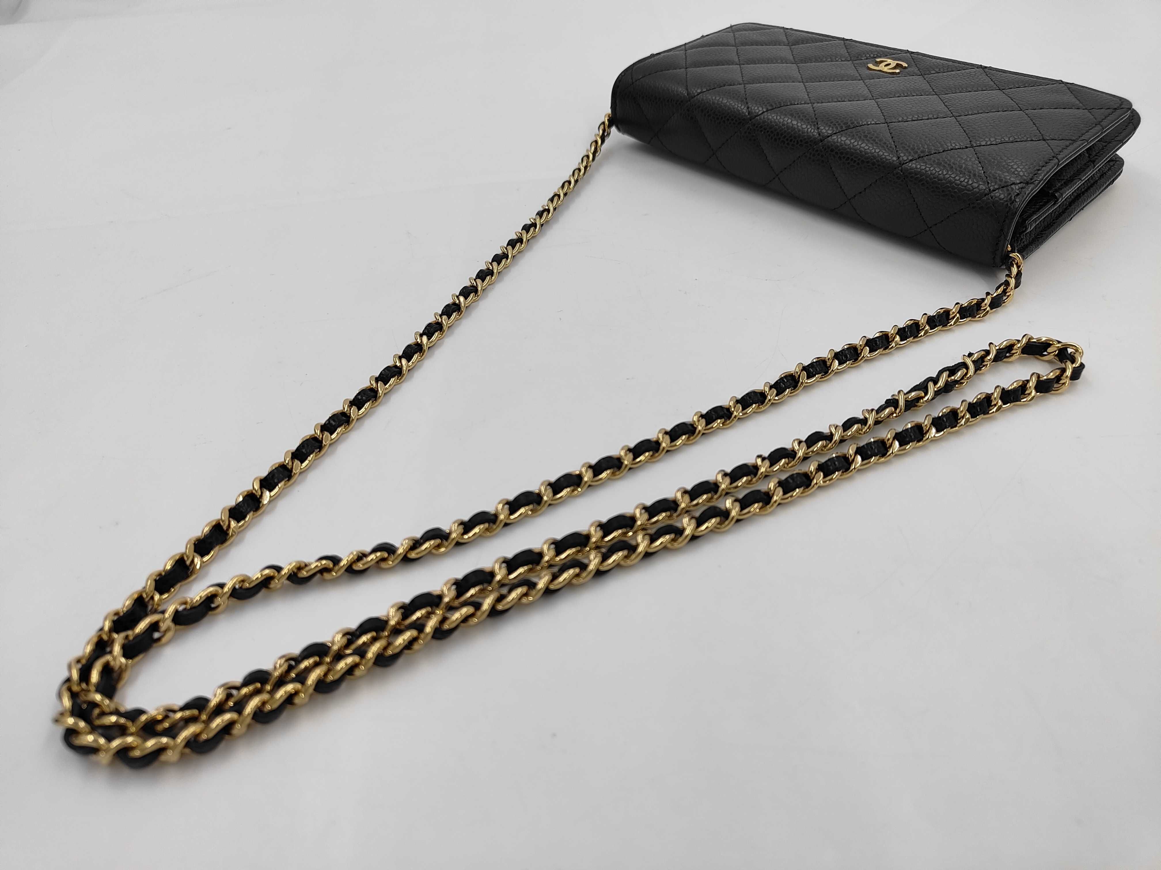 Caviar skin chain wallet shoulder bag — view 3