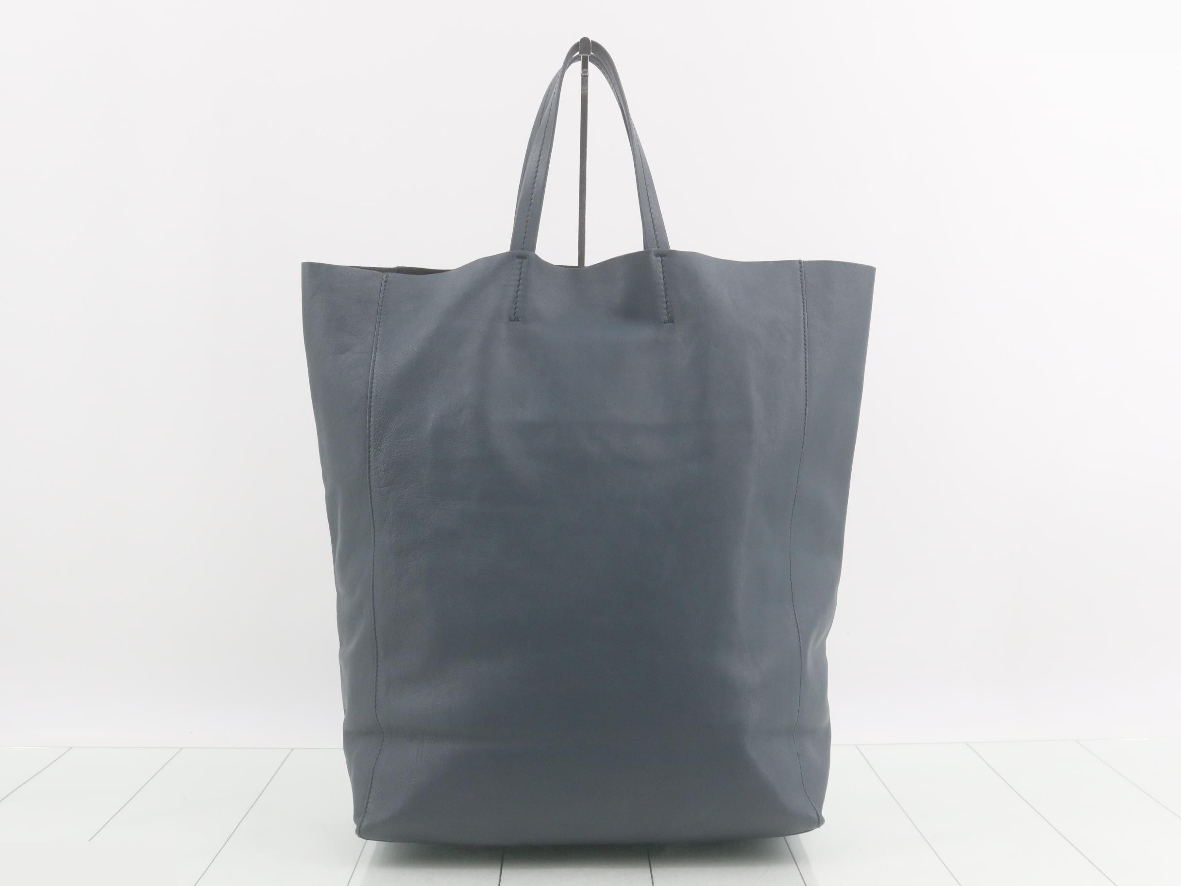 Leather Vertical Cabas Tote Bag — view 2