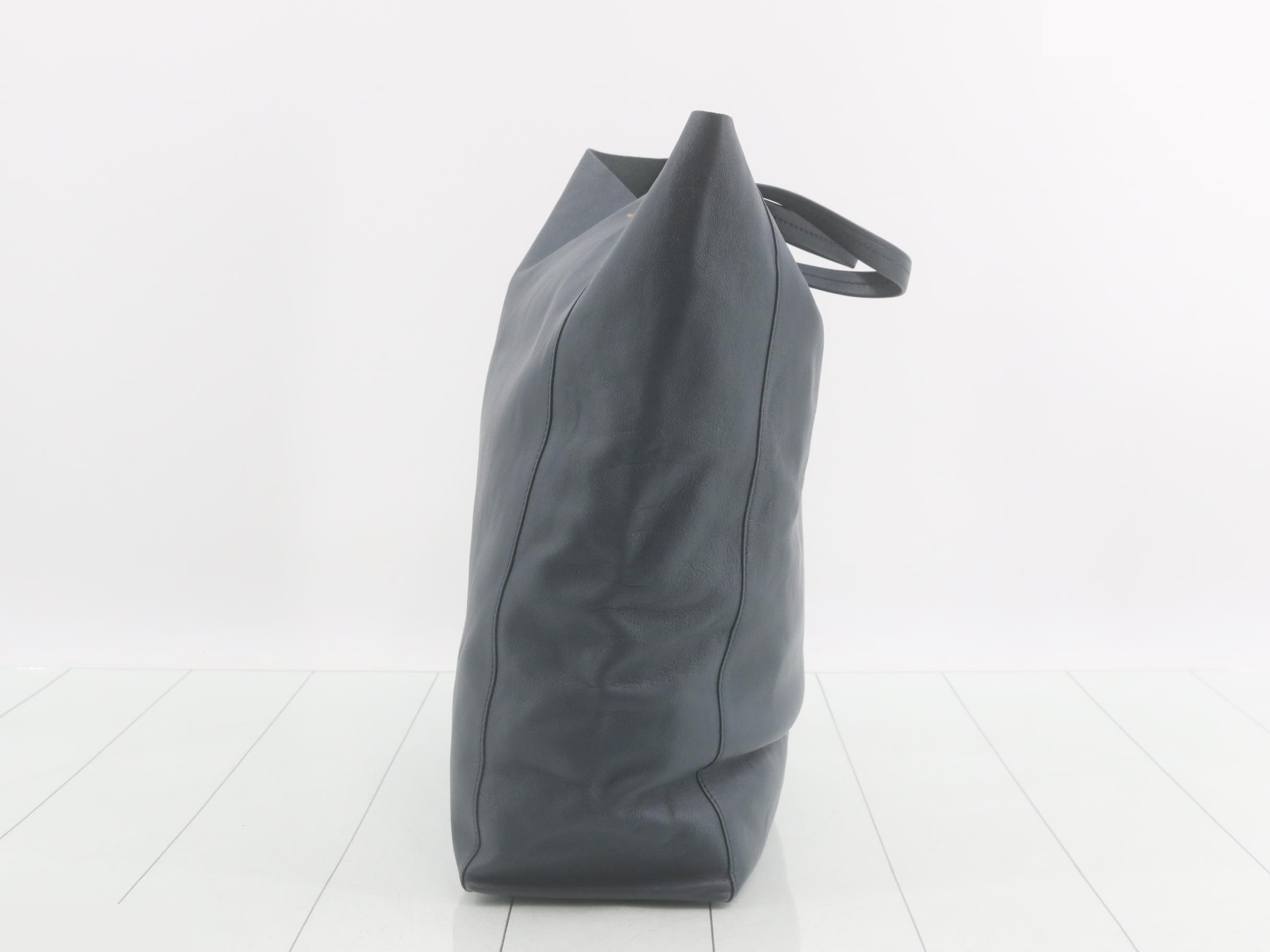 Leather Vertical Cabas Tote Bag — view 3