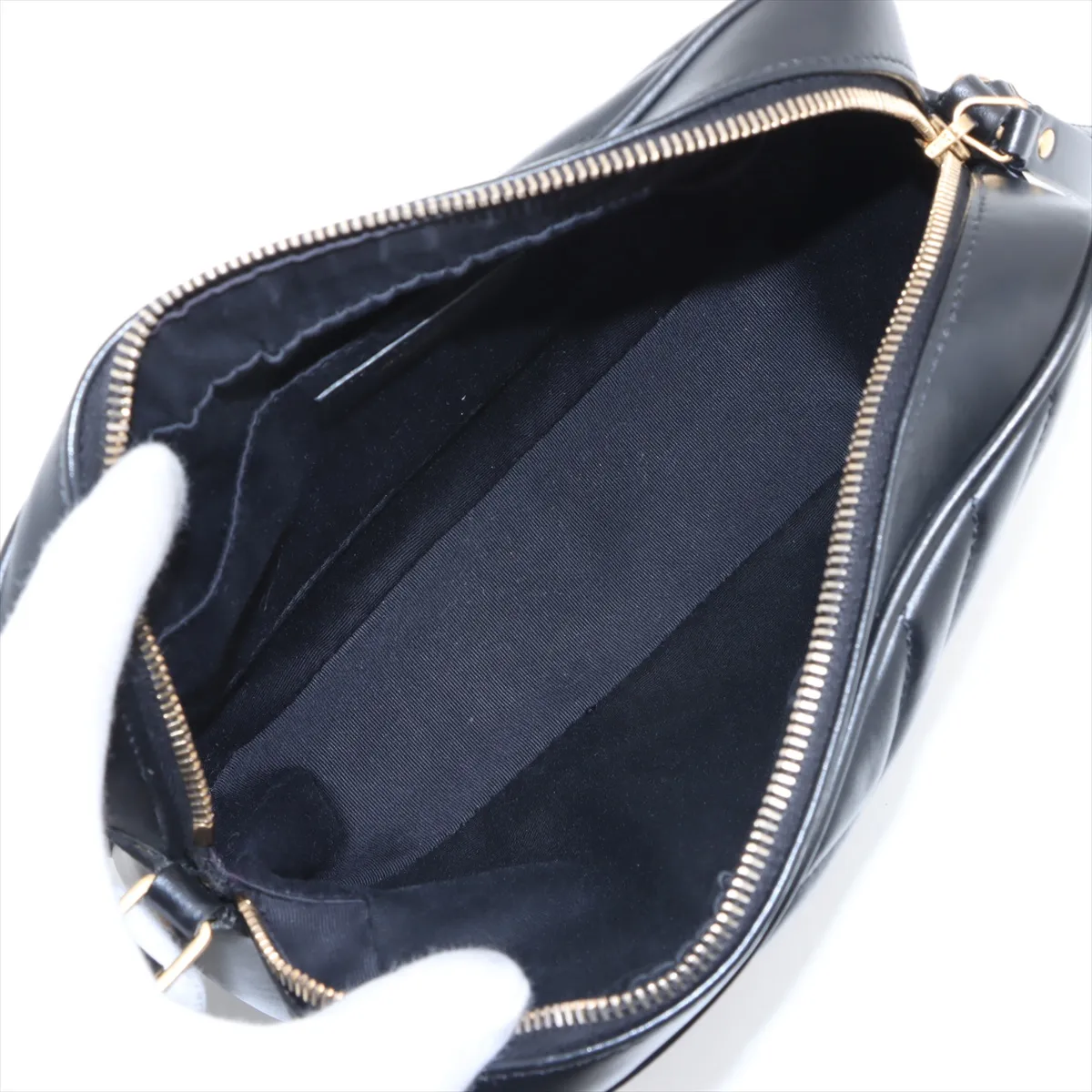 Lou Camera Leather Shoulder Bag Black 612544 — view 6