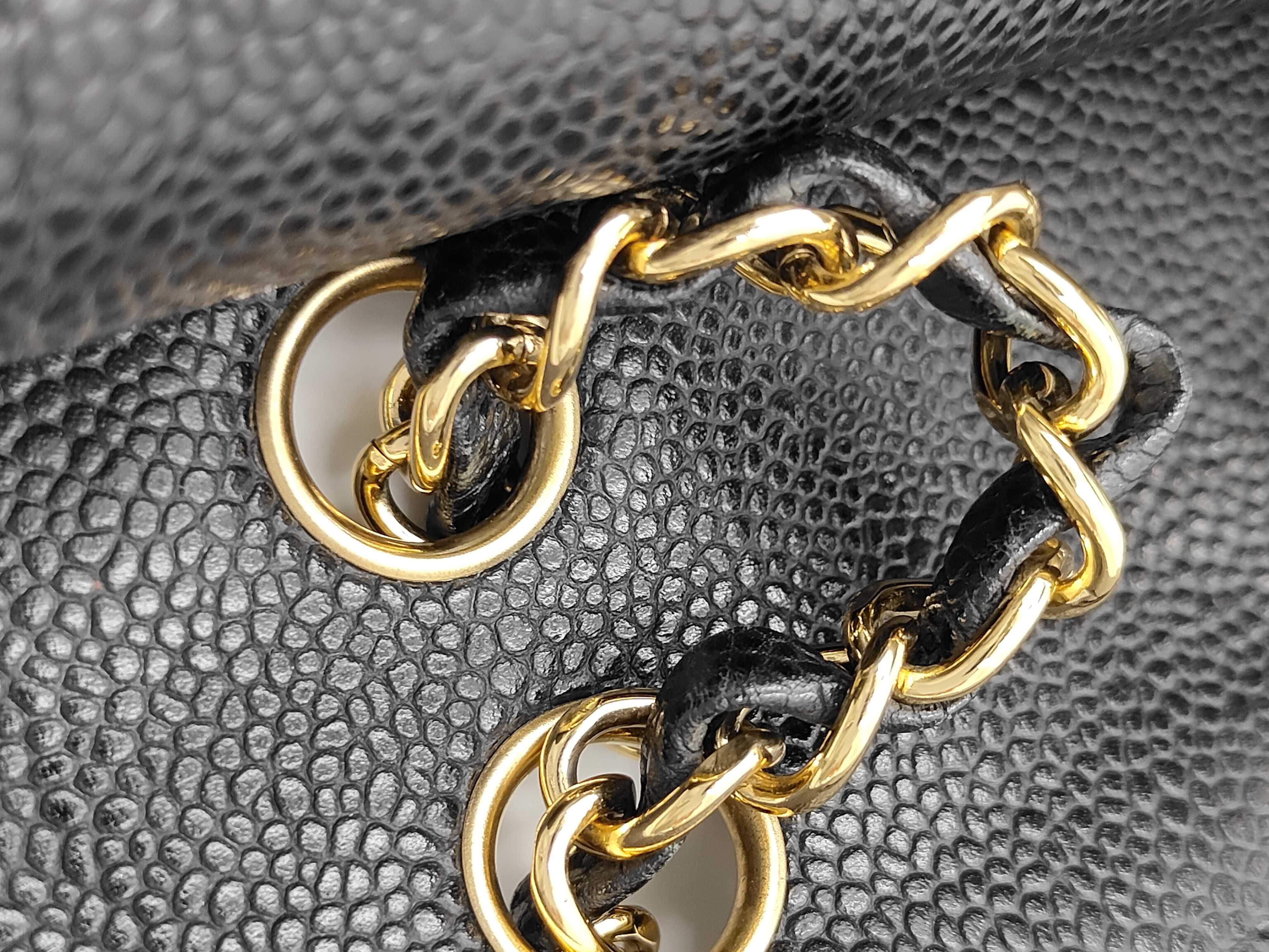 Double Flap Caviar Skin Shoulder Bag — view 9
