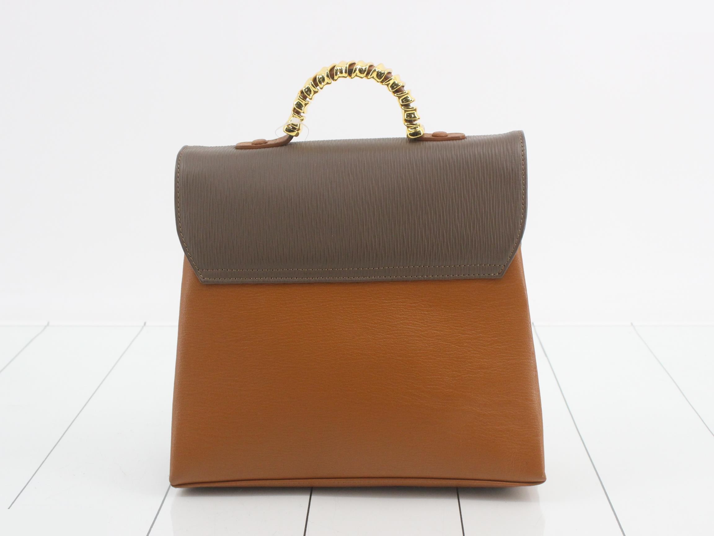 Velázquez 2-Way Handbag, Leather, Brown — view 2