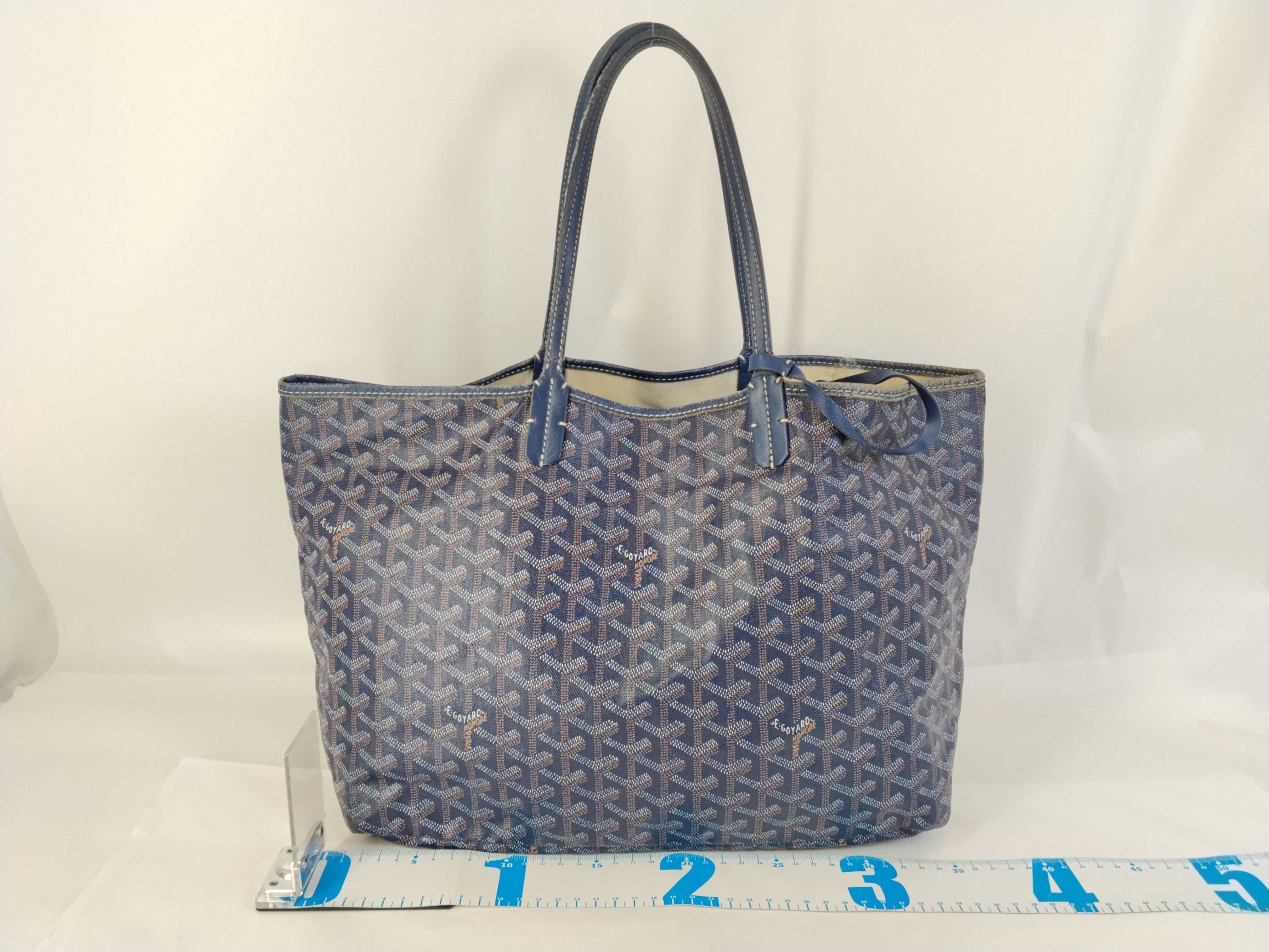 Saint Louis PM PVC x Leather Tote Bag, Navy — view 2