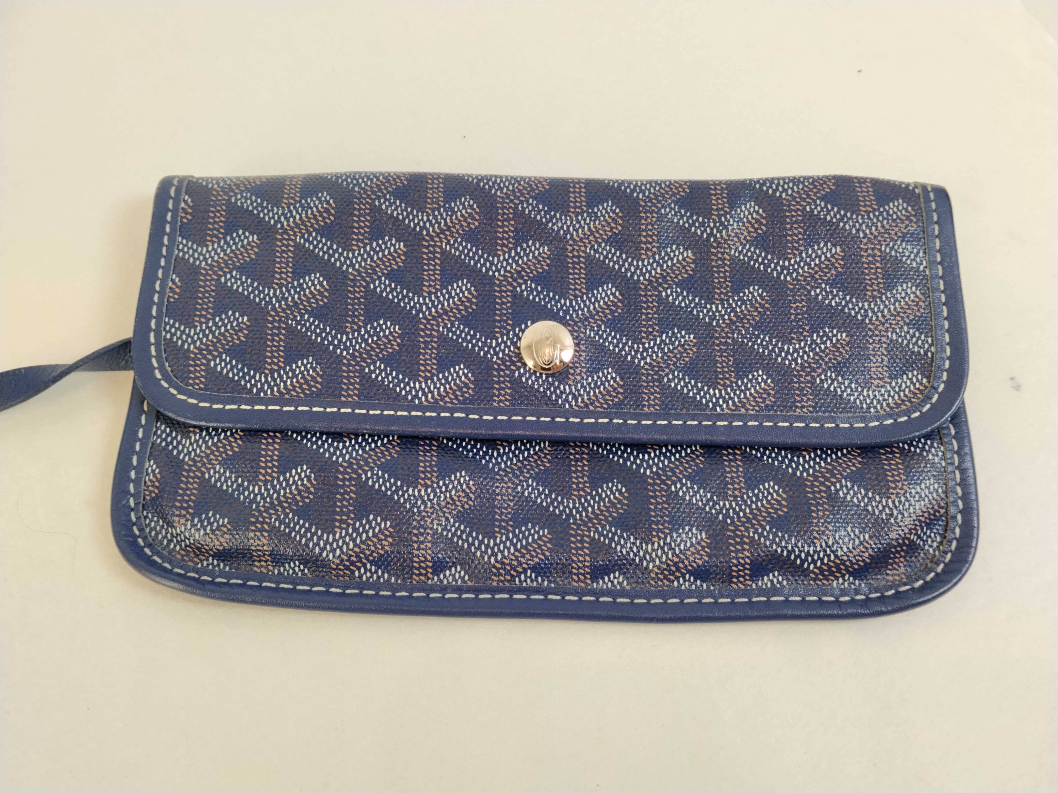 Saint Louis PM PVC x Leather Tote Bag, Navy — view 11