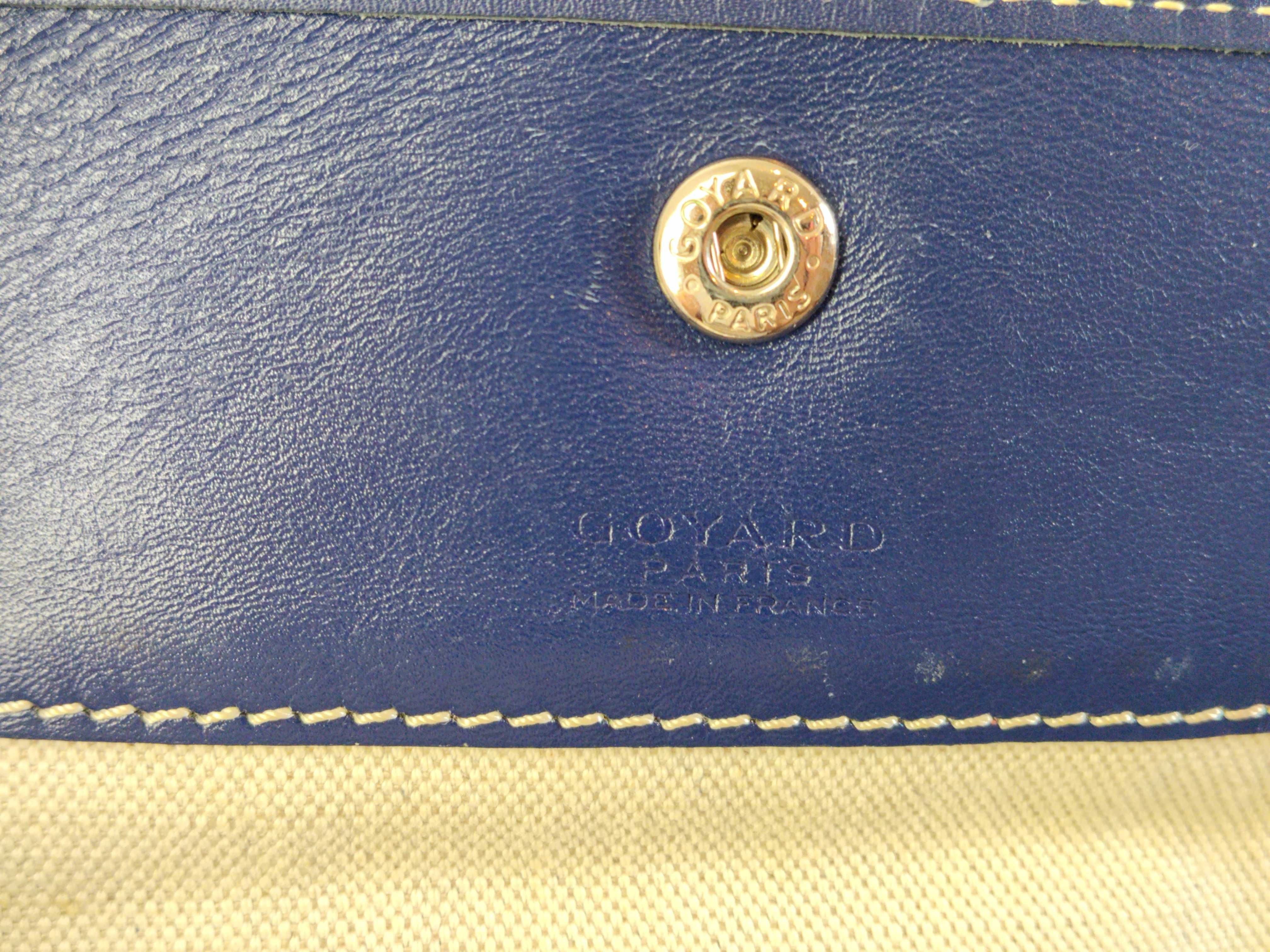 Saint Louis PM PVC x Leather Tote Bag, Navy — view 12