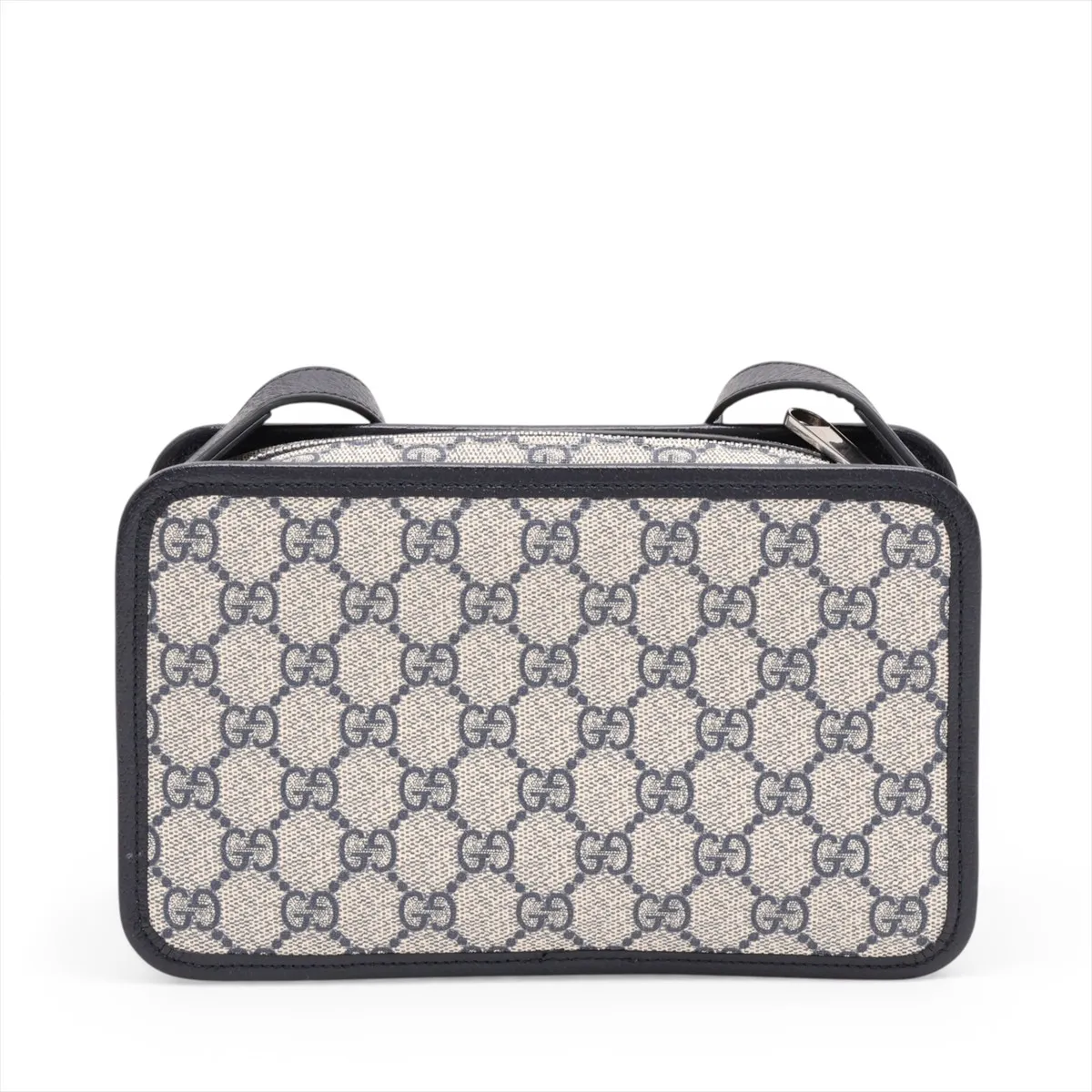 GG Supreme Interlocking G PVC x Leather Shoulder Bag, Navy, 868573 (Outlet) — view 2