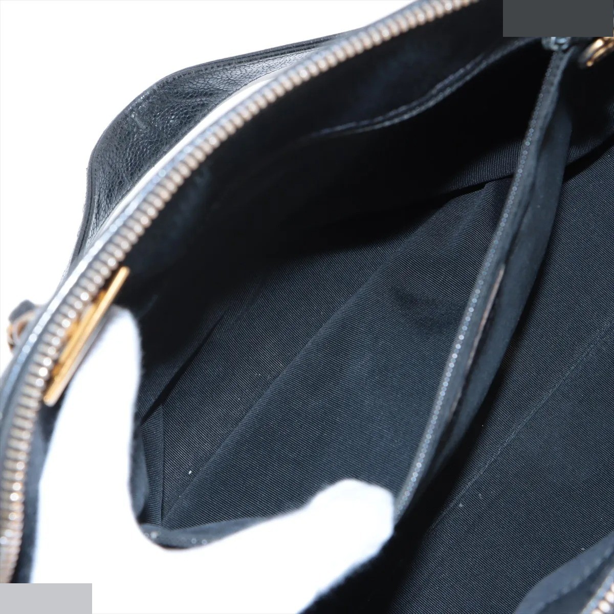 Coco Mark Caviar Skin Chain Tote Bag, Black — view 11