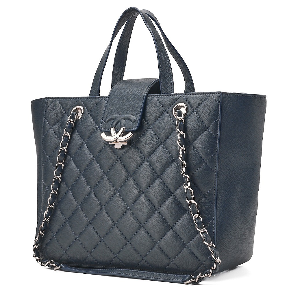 Caviar Skin Matelassé Half Coco 2-Way Chain Shoulder Bag — view 4
