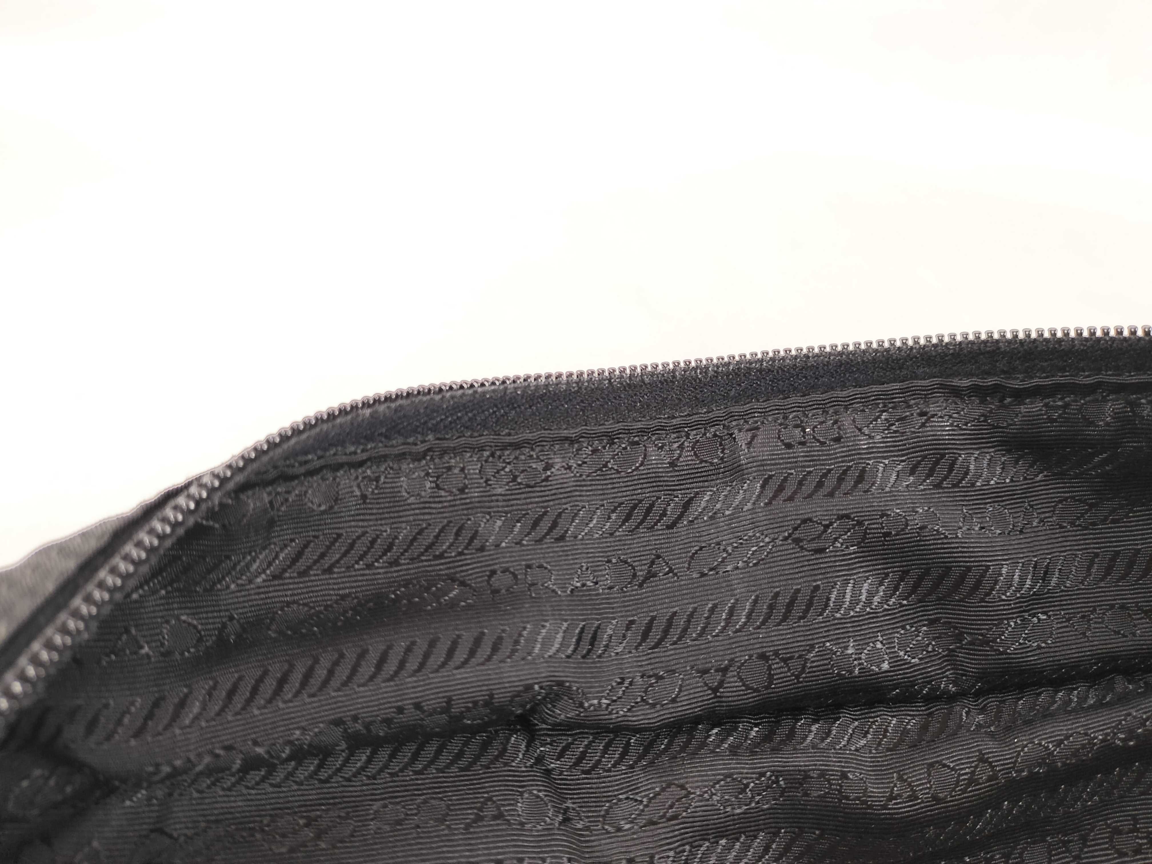 Nylon Tote Bag with Triangle Logo, Black — view 10