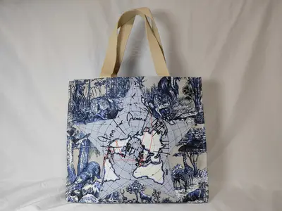map print novelty tote bag