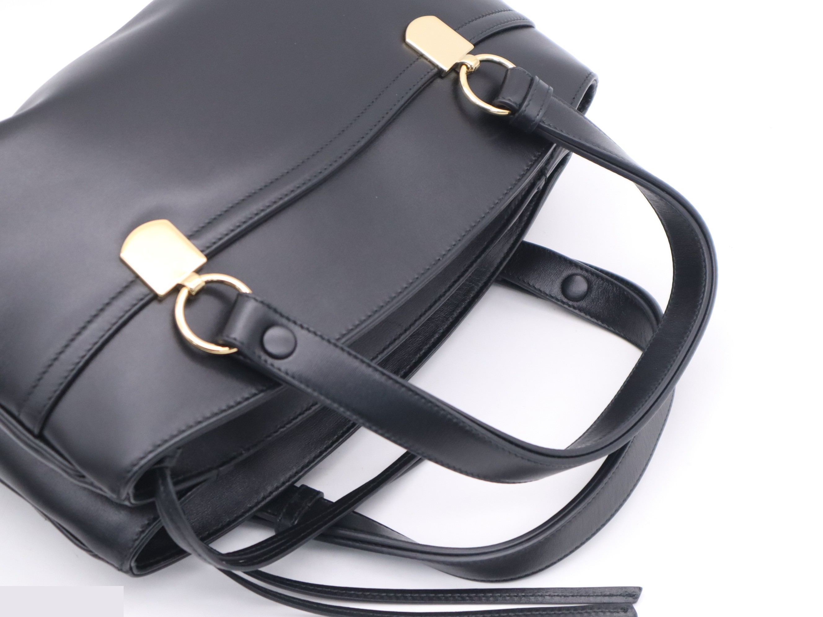 Leather GG Marmont Ally handbag, black, gold hardware. — view 6