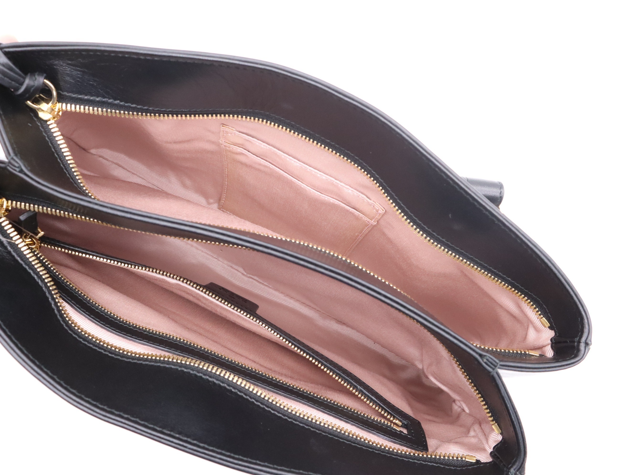 Leather GG Marmont Ally handbag, black, gold hardware. — view 7