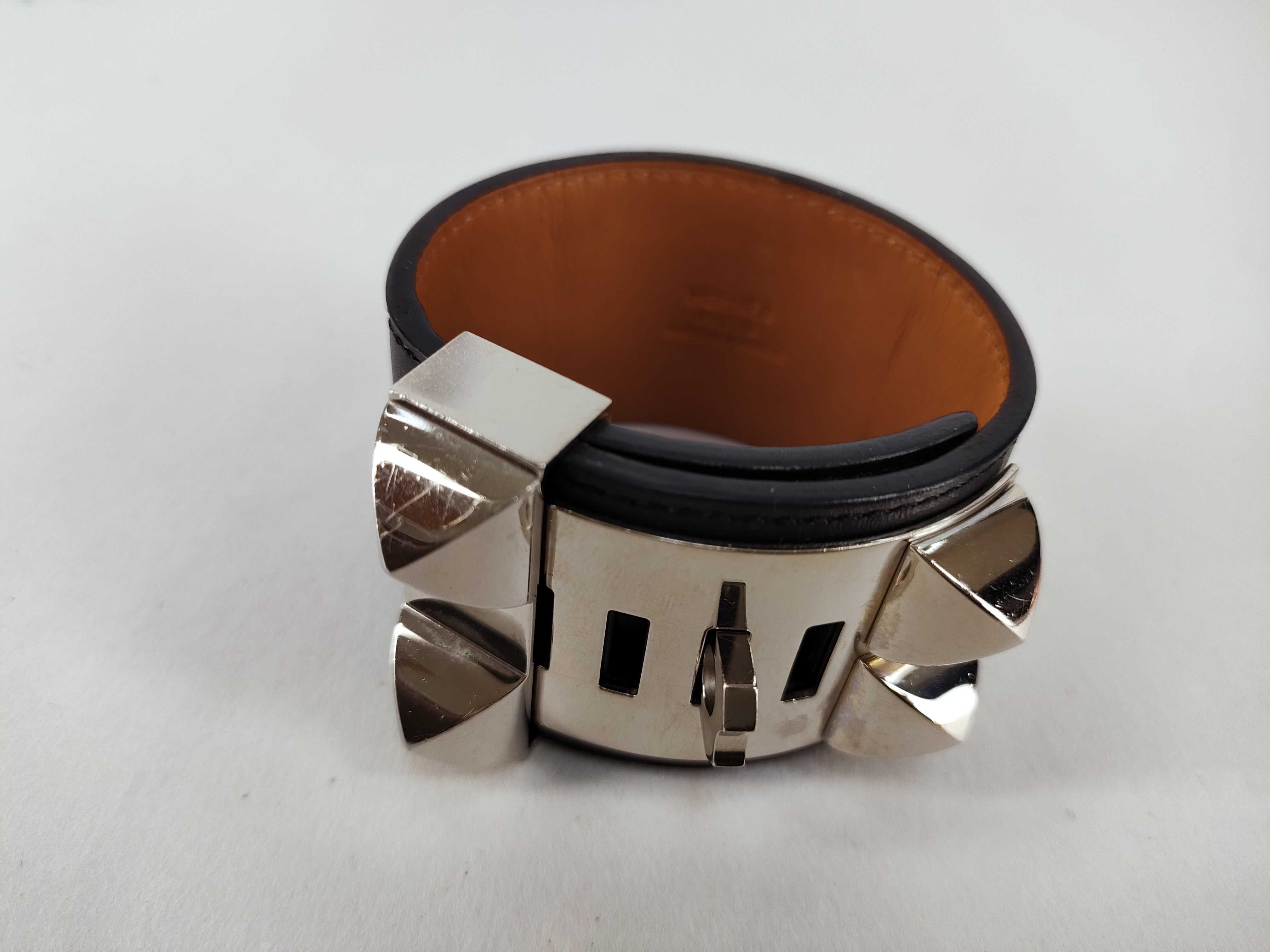 Collier de Chien Bracelet, Black, Silver Hardware, ?R Stamp, Bracelet/Bangle — view 2