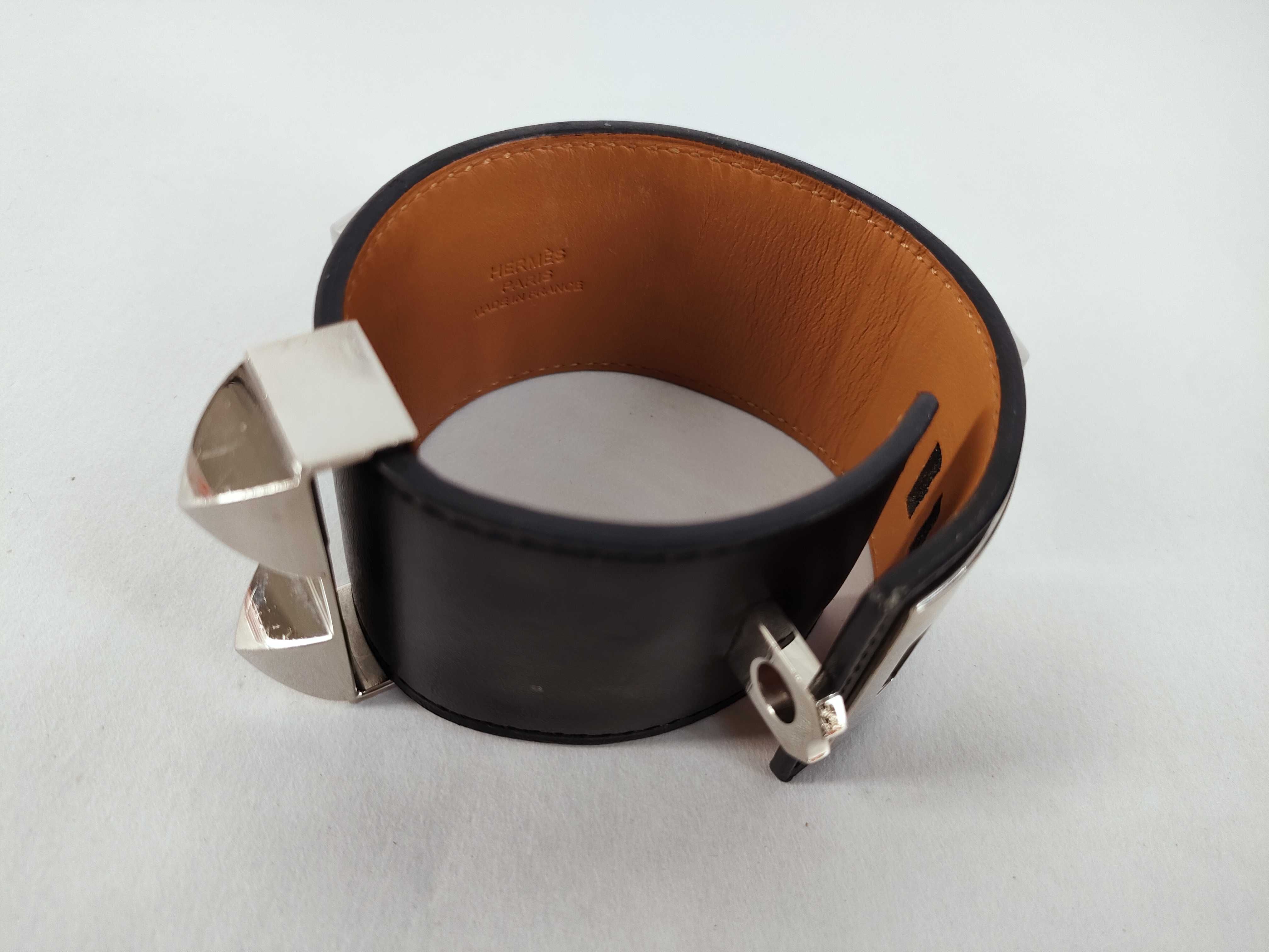 Collier de Chien Bracelet, Black, Silver Hardware, ?R Stamp, Bracelet/Bangle — view 4