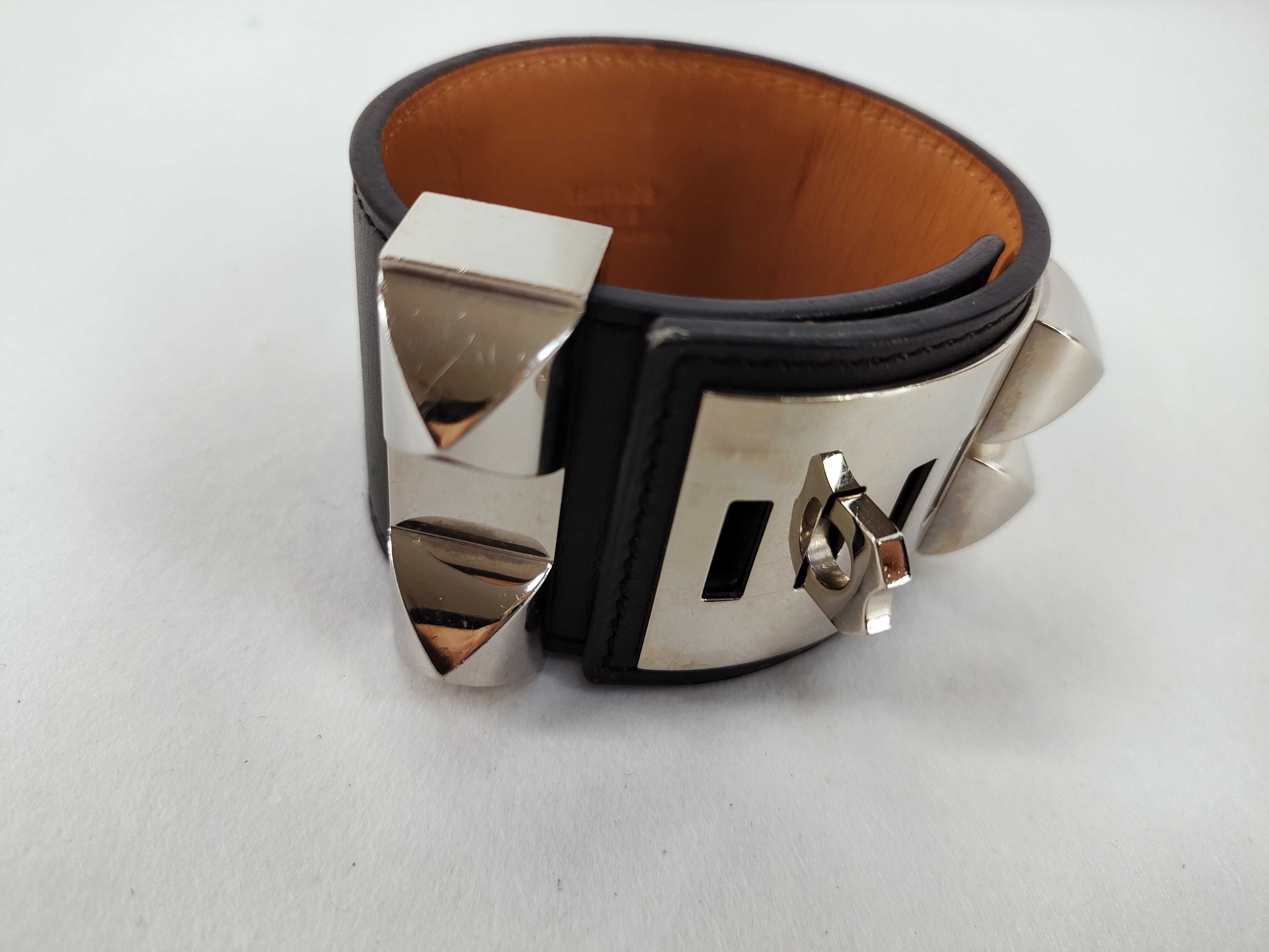 Collier de Chien Bracelet, Black, Silver Hardware, ?R Stamp, Bracelet/Bangle — view 8