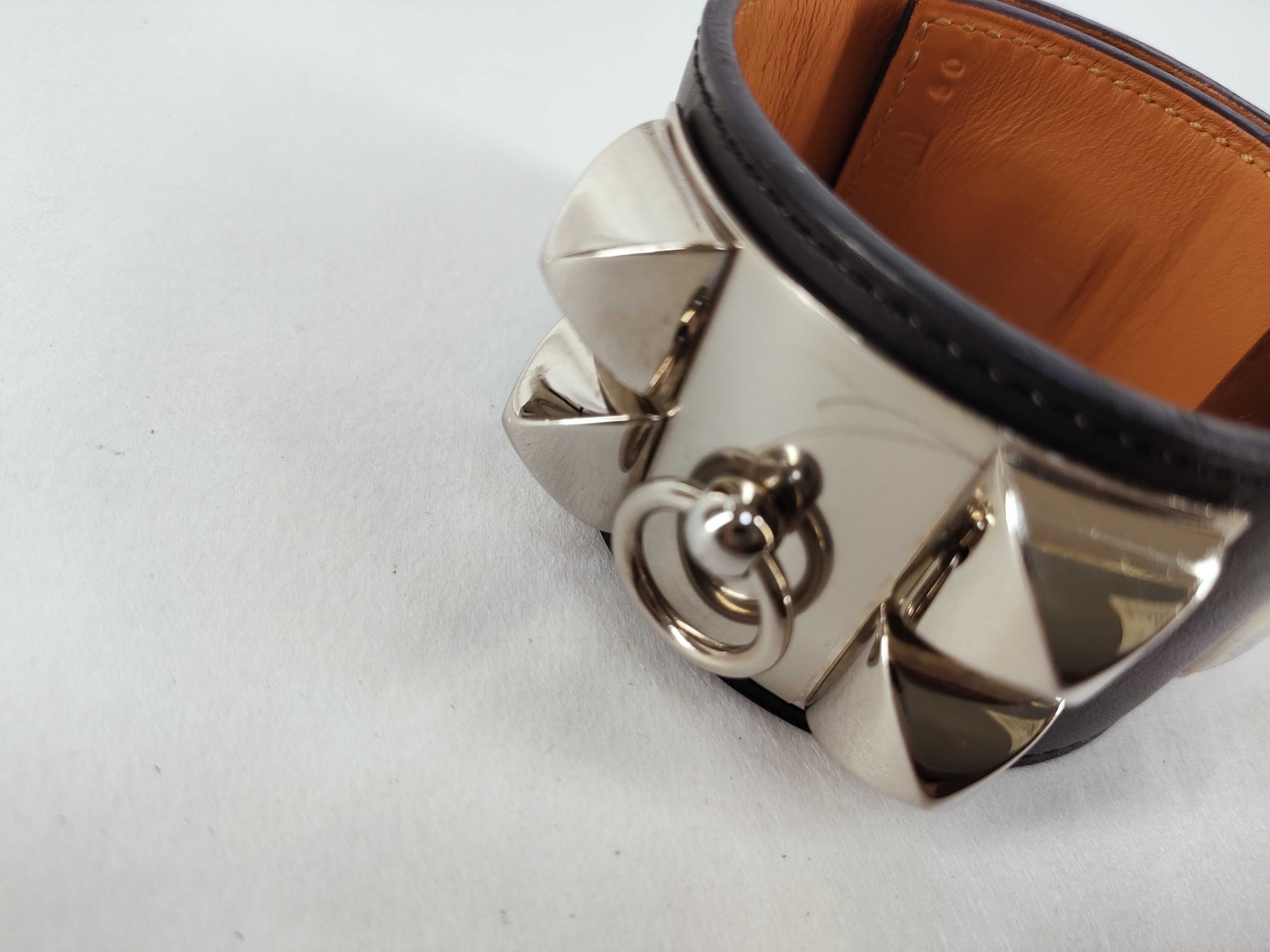 Collier de Chien Bracelet, Black, Silver Hardware, ?R Stamp, Bracelet/Bangle — view 9
