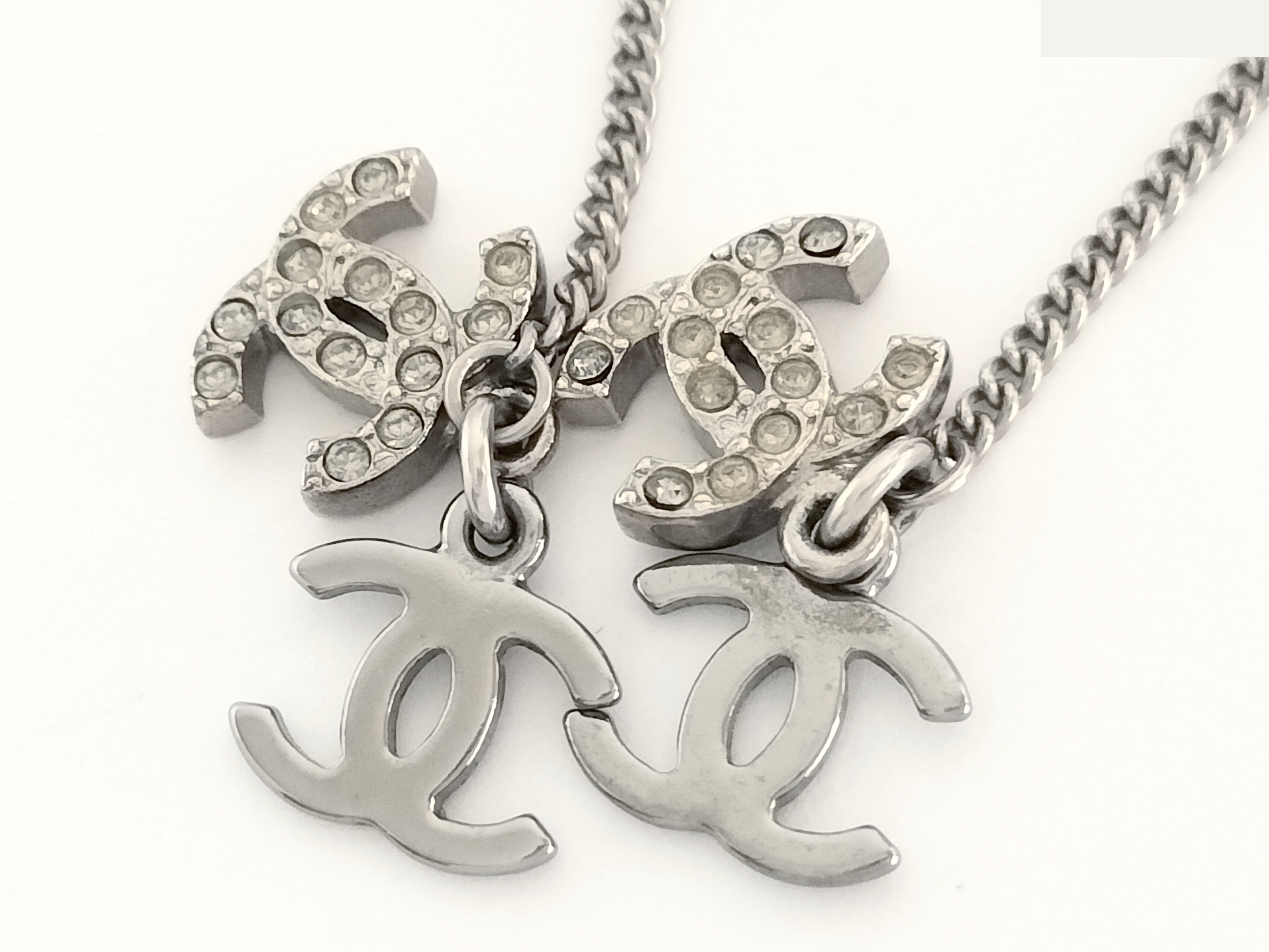 Coco Rhinestone Dangle Silver Earrings — view 5
