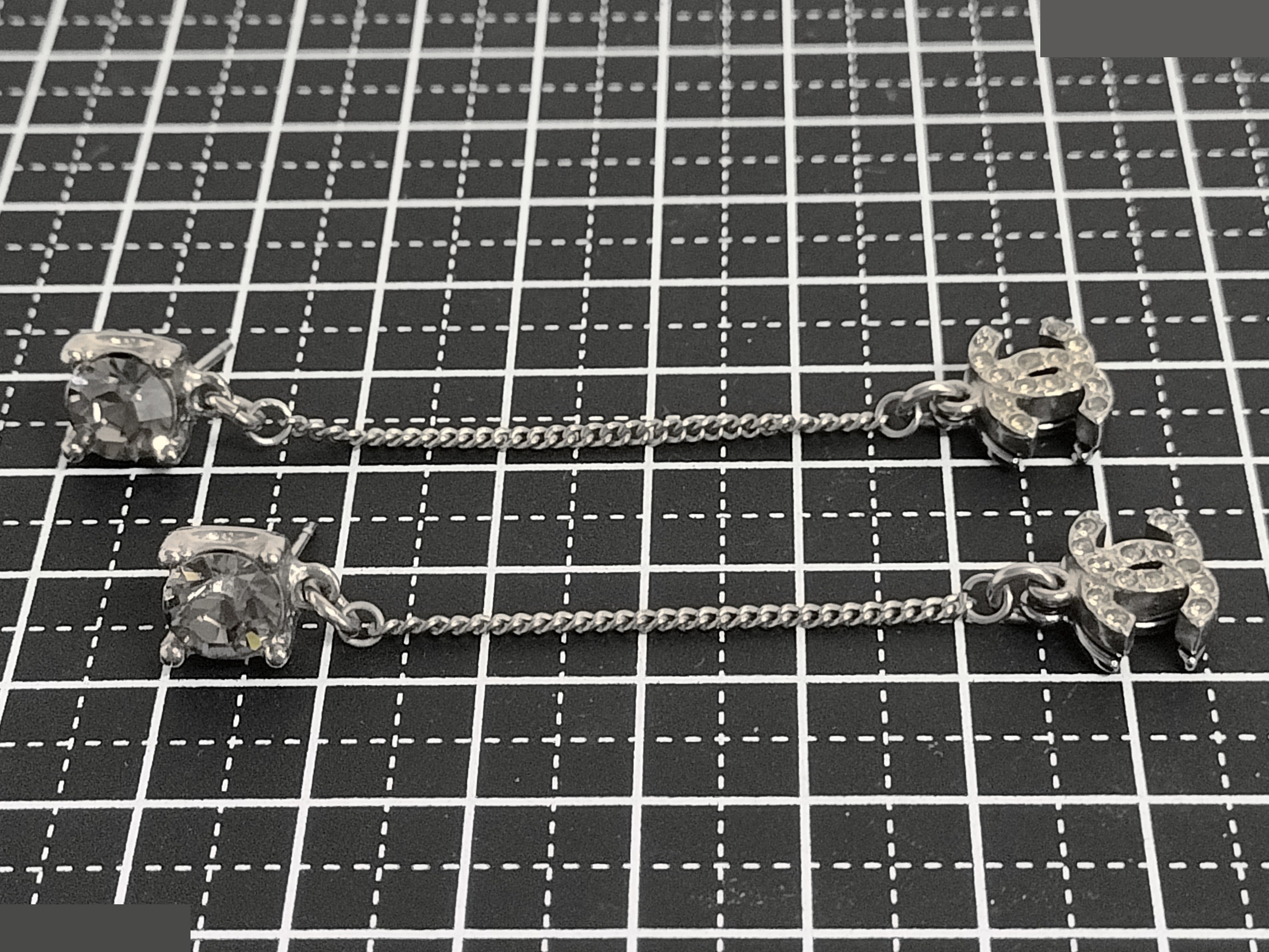 Coco Rhinestone Dangle Silver Earrings — view 7