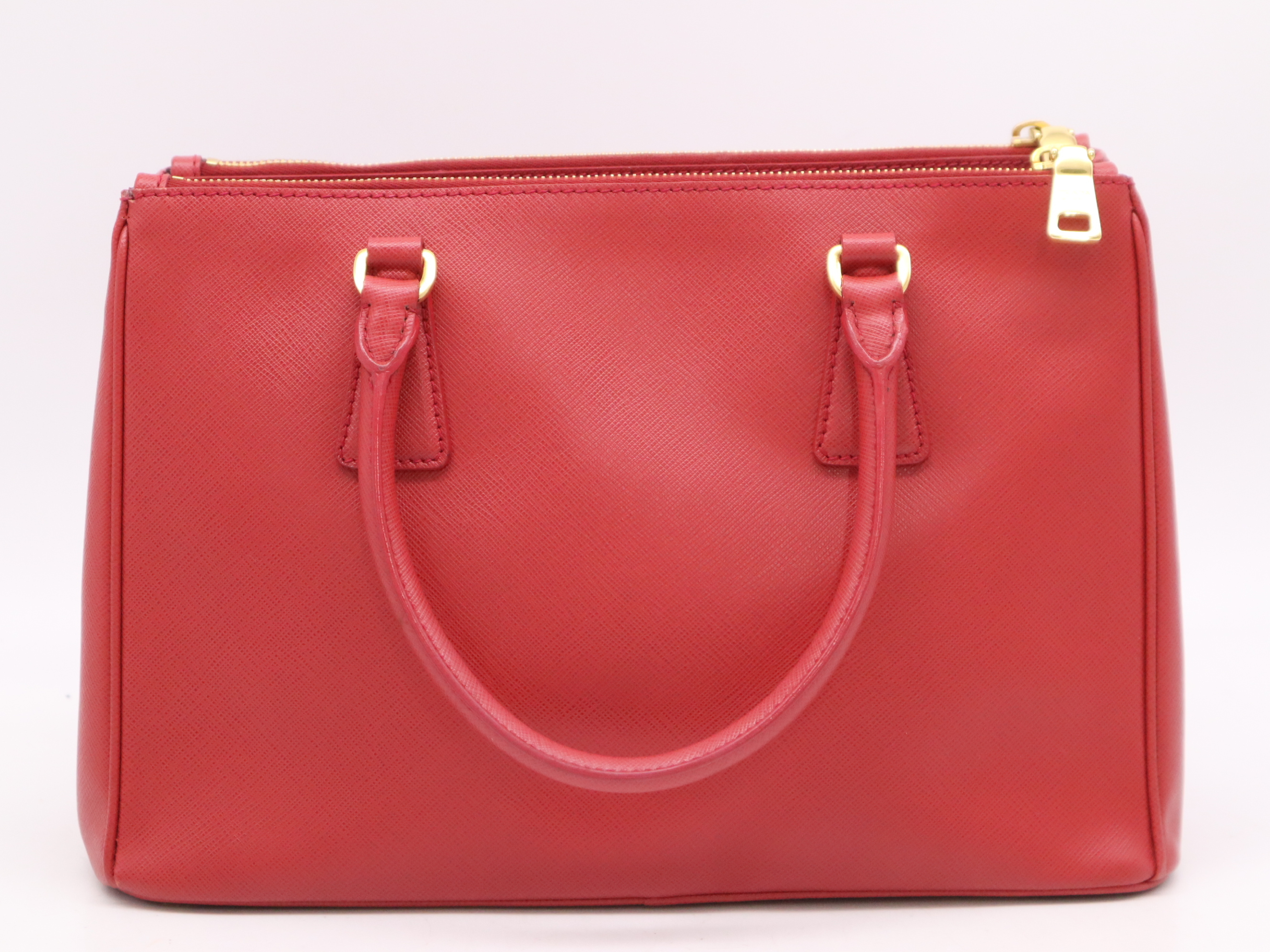 BN1801 Saffiano Galleria Small 2way Handbag Red GD Metal Fittings Shoulder Strap, Storage Bag, Crochette, Card Included Handbag — view 2