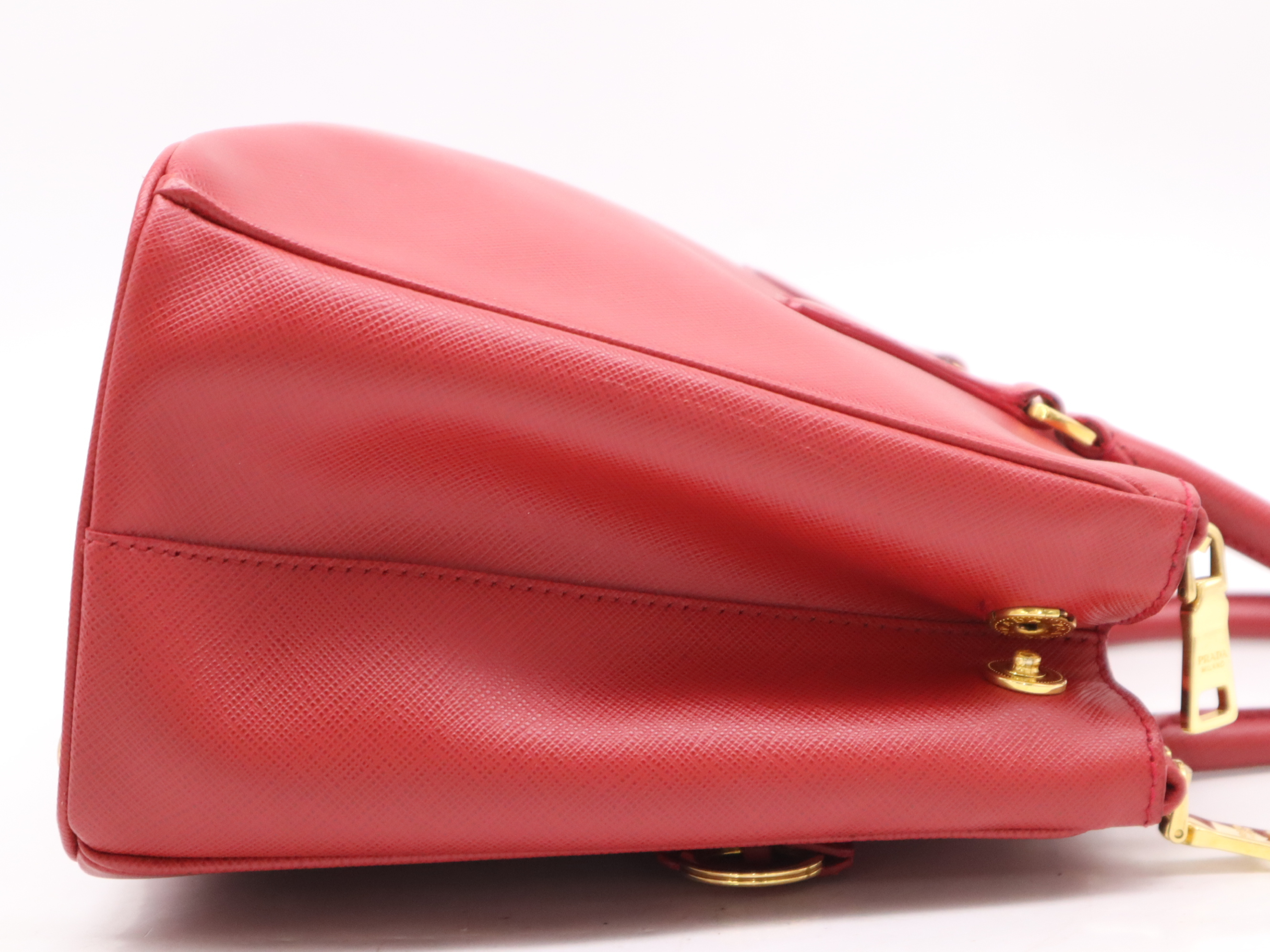 BN1801 Saffiano Galleria Small 2way Handbag Red GD Metal Fittings Shoulder Strap, Storage Bag, Crochette, Card Included Handbag — view 5