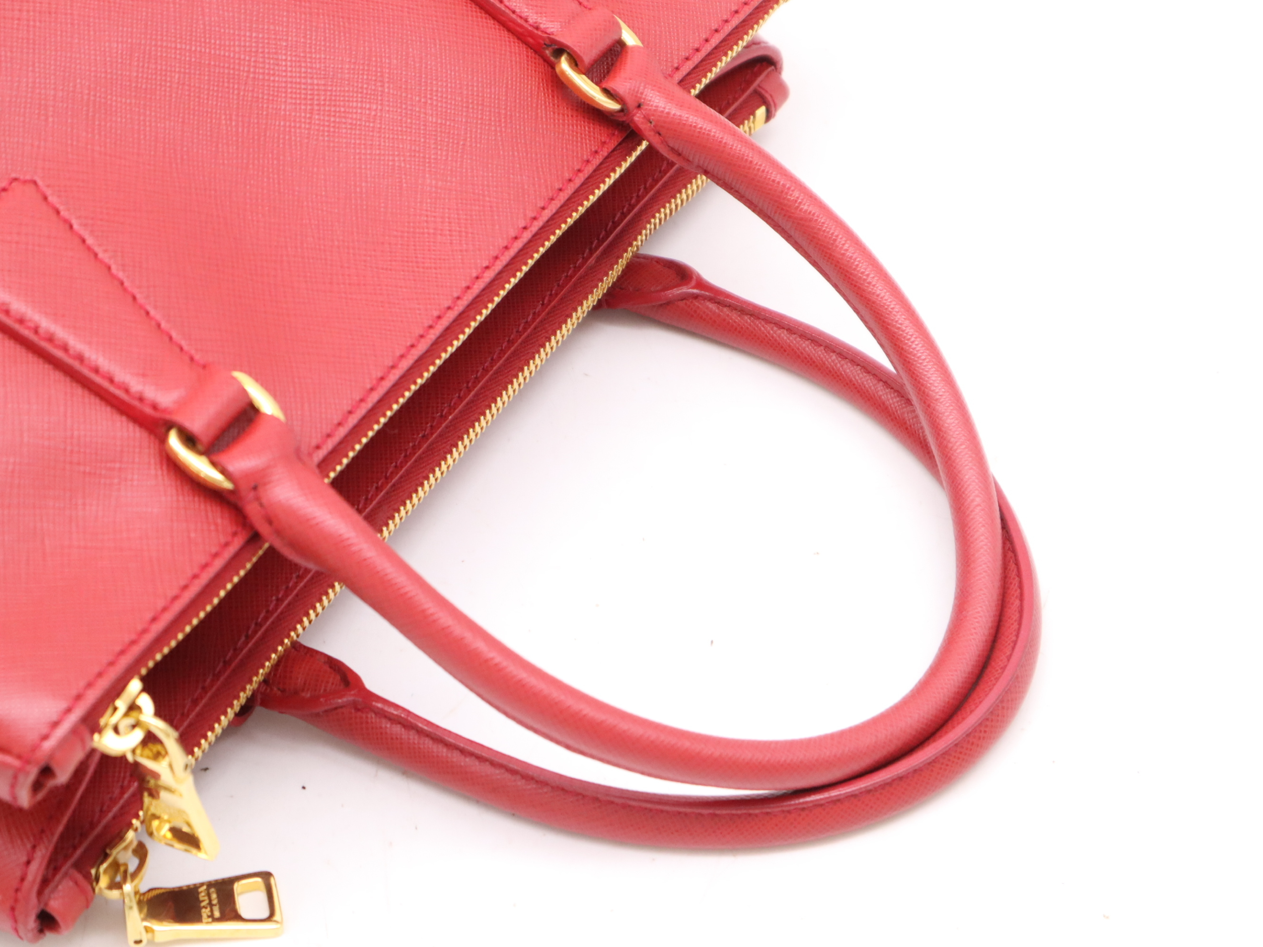 BN1801 Saffiano Galleria Small 2way Handbag Red GD Metal Fittings Shoulder Strap, Storage Bag, Crochette, Card Included Handbag — view 6