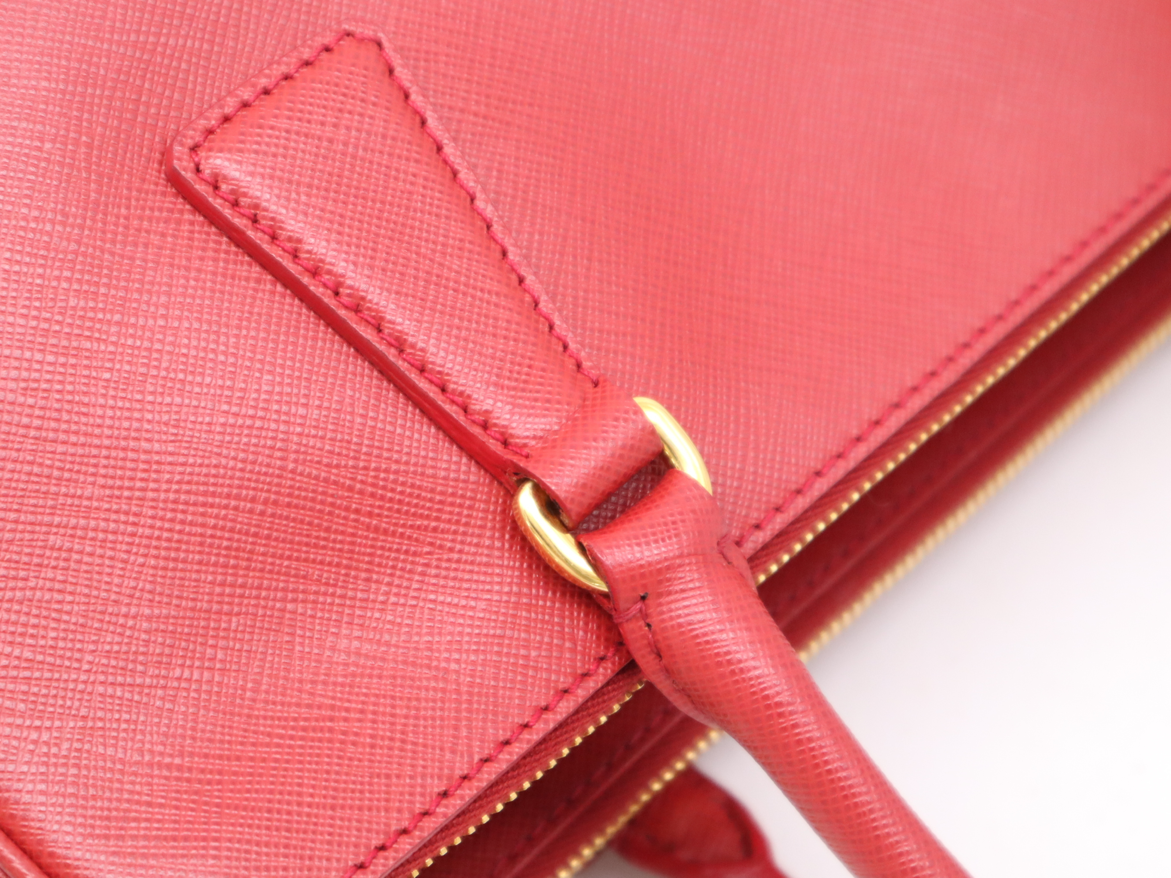 BN1801 Saffiano Galleria Small 2way Handbag Red GD Metal Fittings Shoulder Strap, Storage Bag, Crochette, Card Included Handbag — view 7