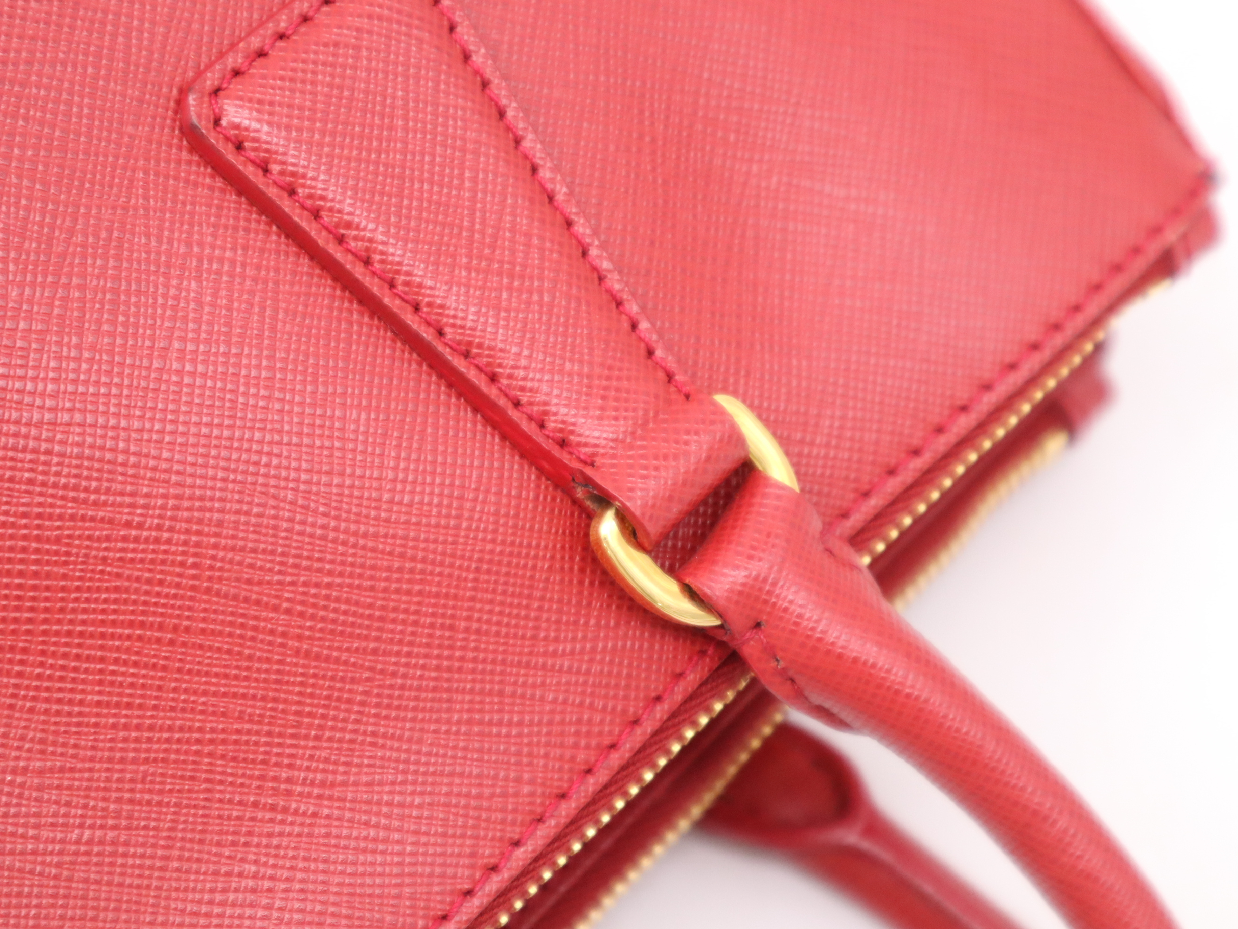 BN1801 Saffiano Galleria Small 2way Handbag Red GD Metal Fittings Shoulder Strap, Storage Bag, Crochette, Card Included Handbag — view 8