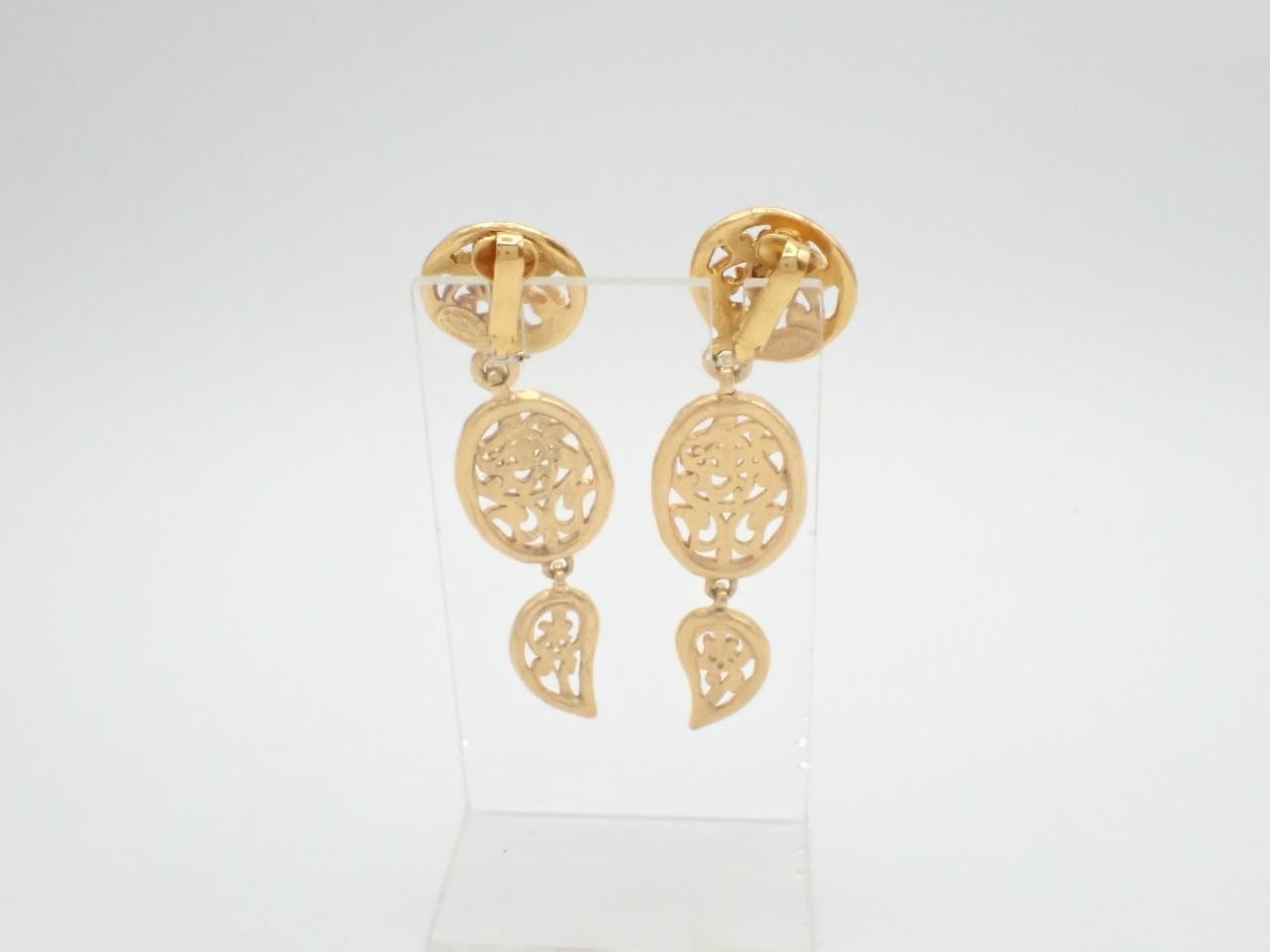 Coco Mark Triple Swing Gold Earrings (with markings) 95A — view 2