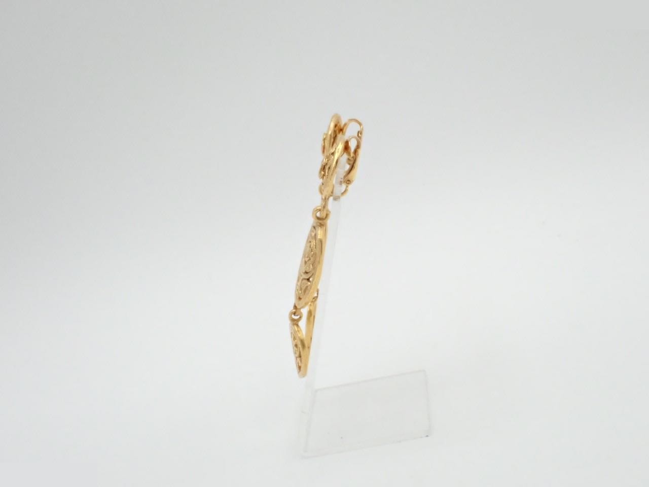 Coco Mark Triple Swing Gold Earrings (with markings) 95A — view 3