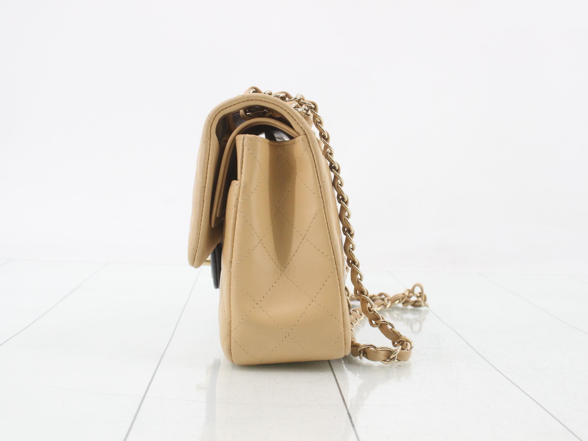 Matelassé Lambskin Chain Shoulder Bag with Plate — view 3