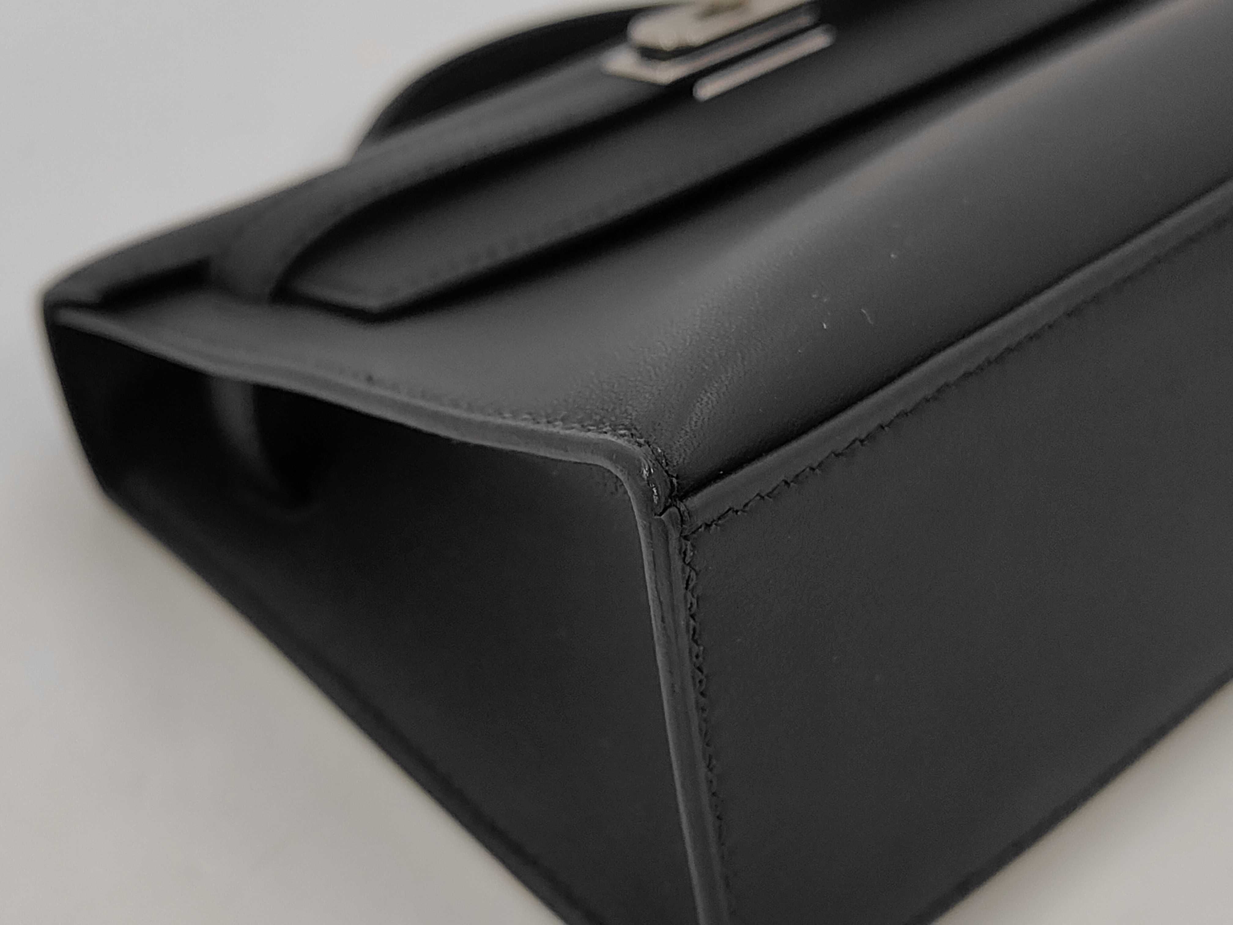 Pochette Kelly, Veau Swift leather, Black, SS K stamp, Handbag — view 6