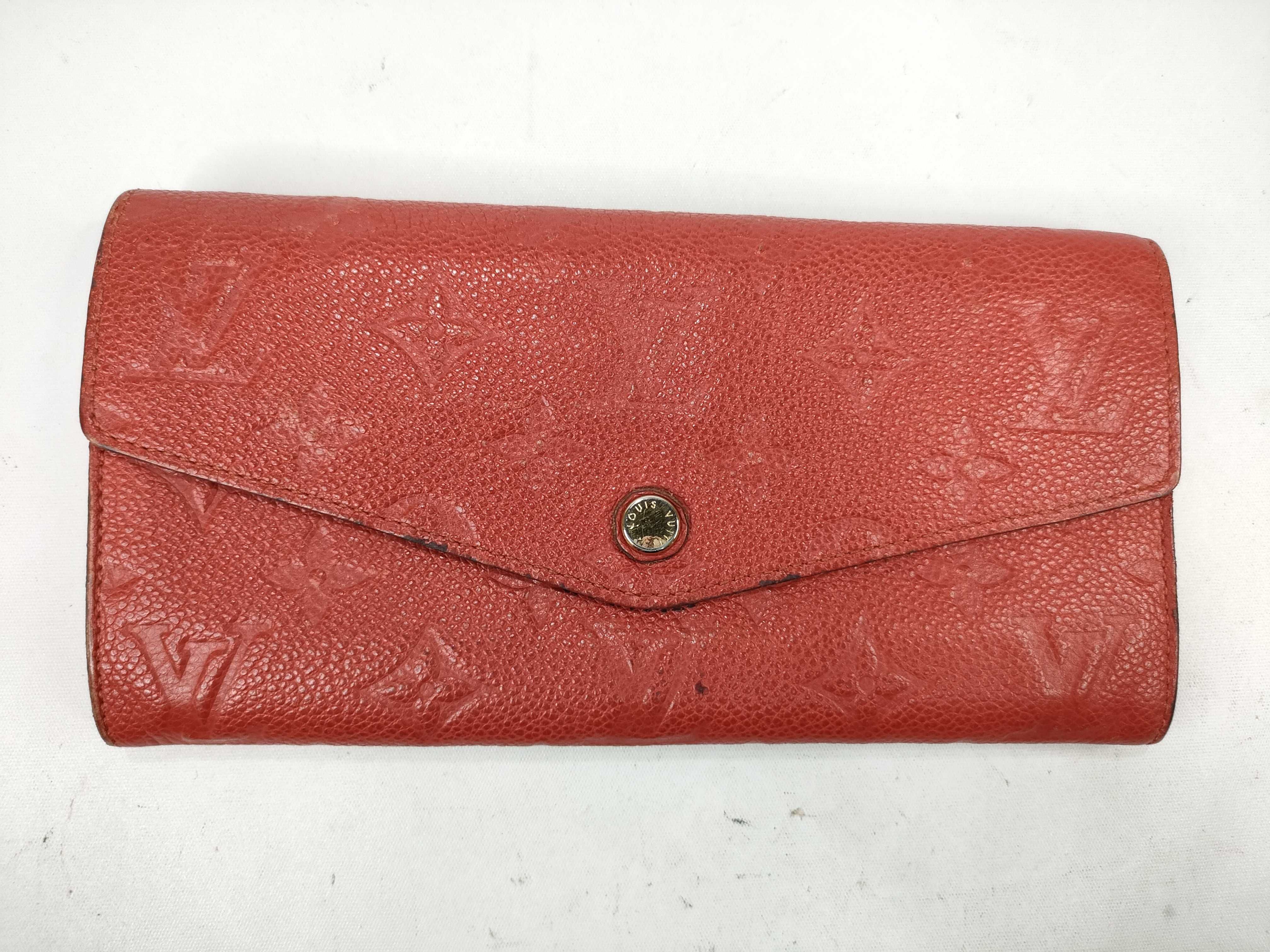 Monogram Empreinte Portefeuille Curieuse M60302 Empreinte Red Coin Case Embossed Initial Wallet