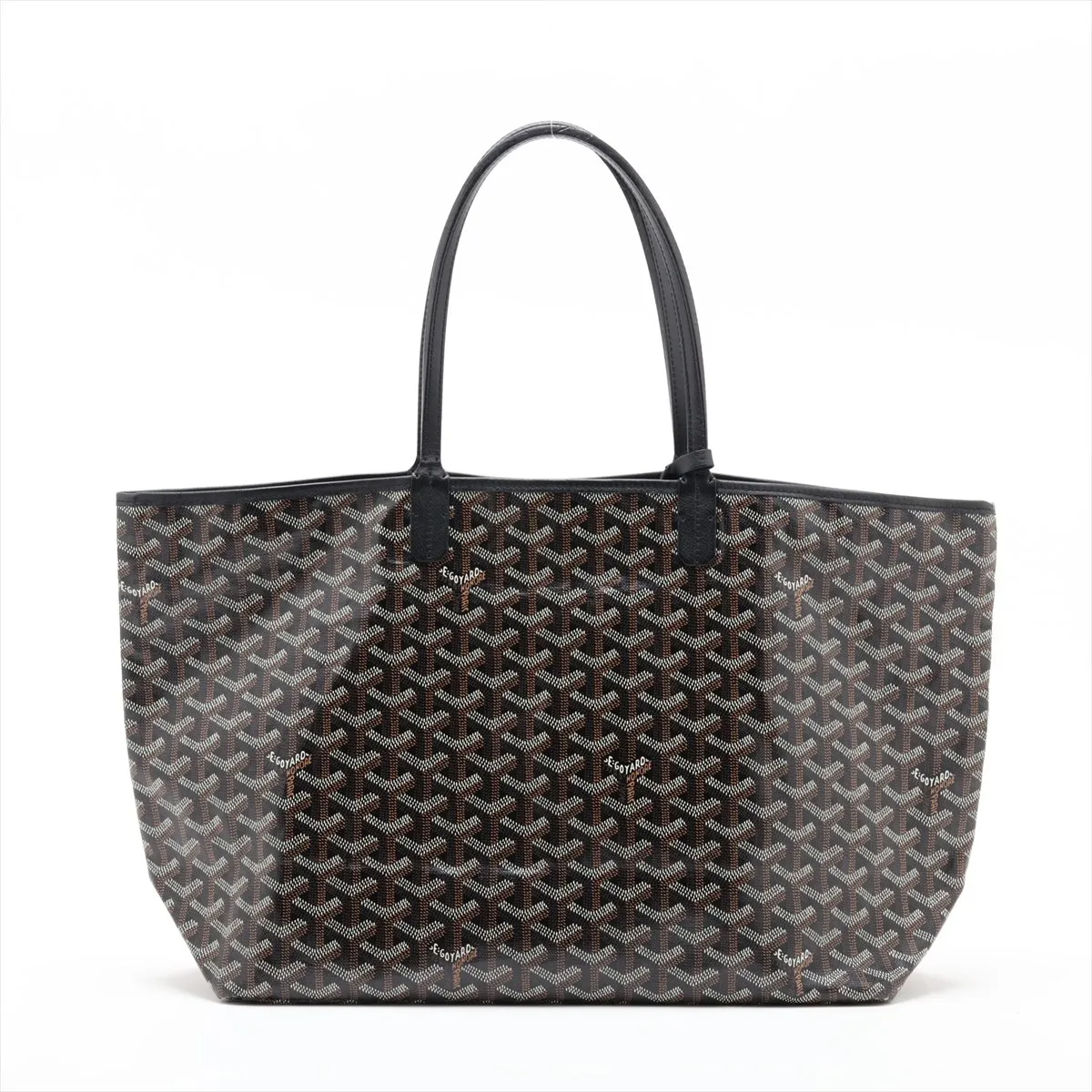 Saint Louis PM PVC x Leather Tote Bag, Black x Brown — view 2
