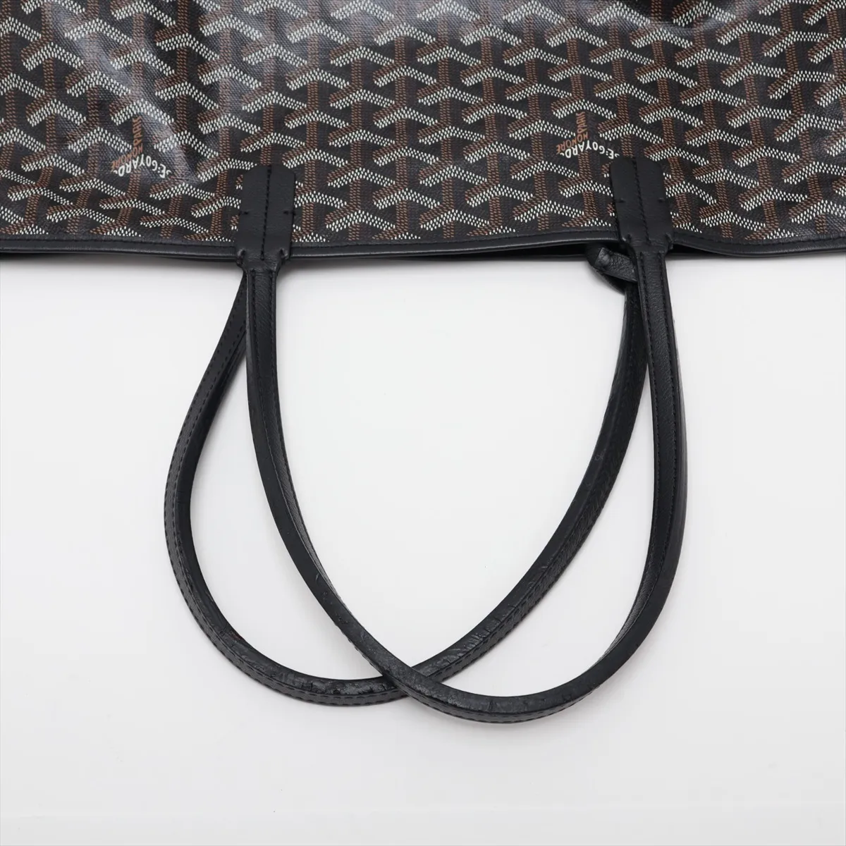 Saint Louis PM PVC x Leather Tote Bag, Black x Brown — view 5