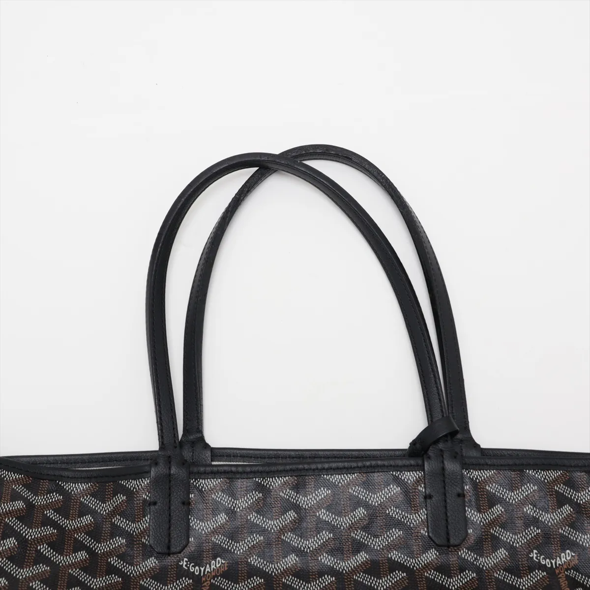 Saint Louis PM PVC x Leather Tote Bag, Black x Brown — view 6