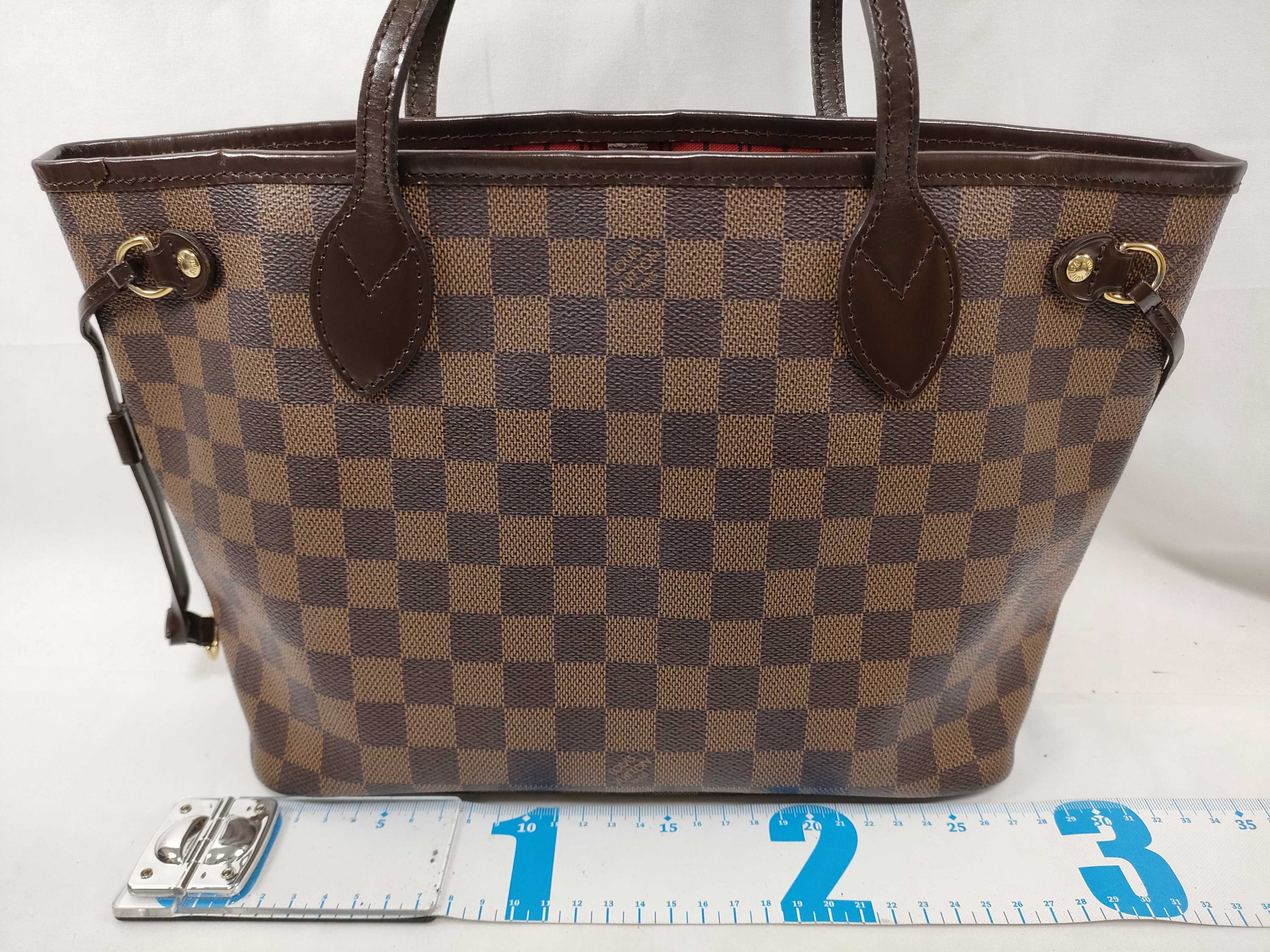 Damier Leather Neverfull PM Shoulder Tote Bag — view 2