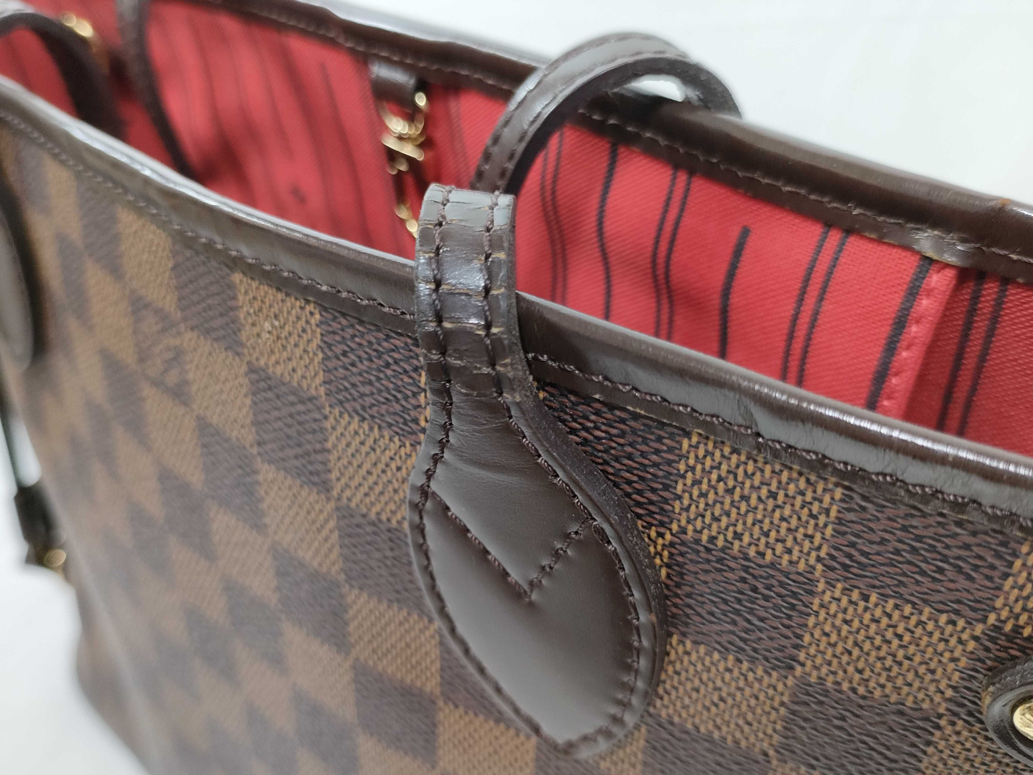 Damier Leather Neverfull PM Shoulder Tote Bag — view 13