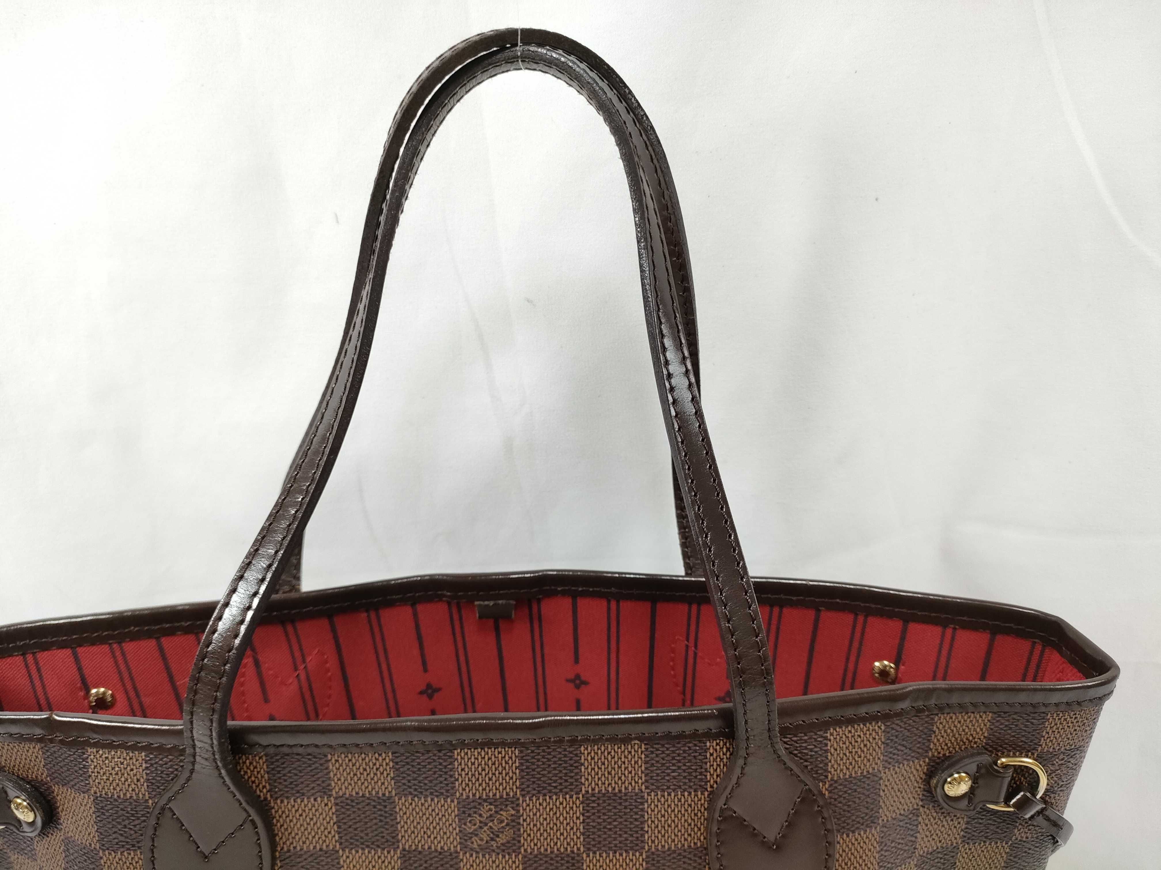 Damier Leather Neverfull PM Shoulder Tote Bag — view 3