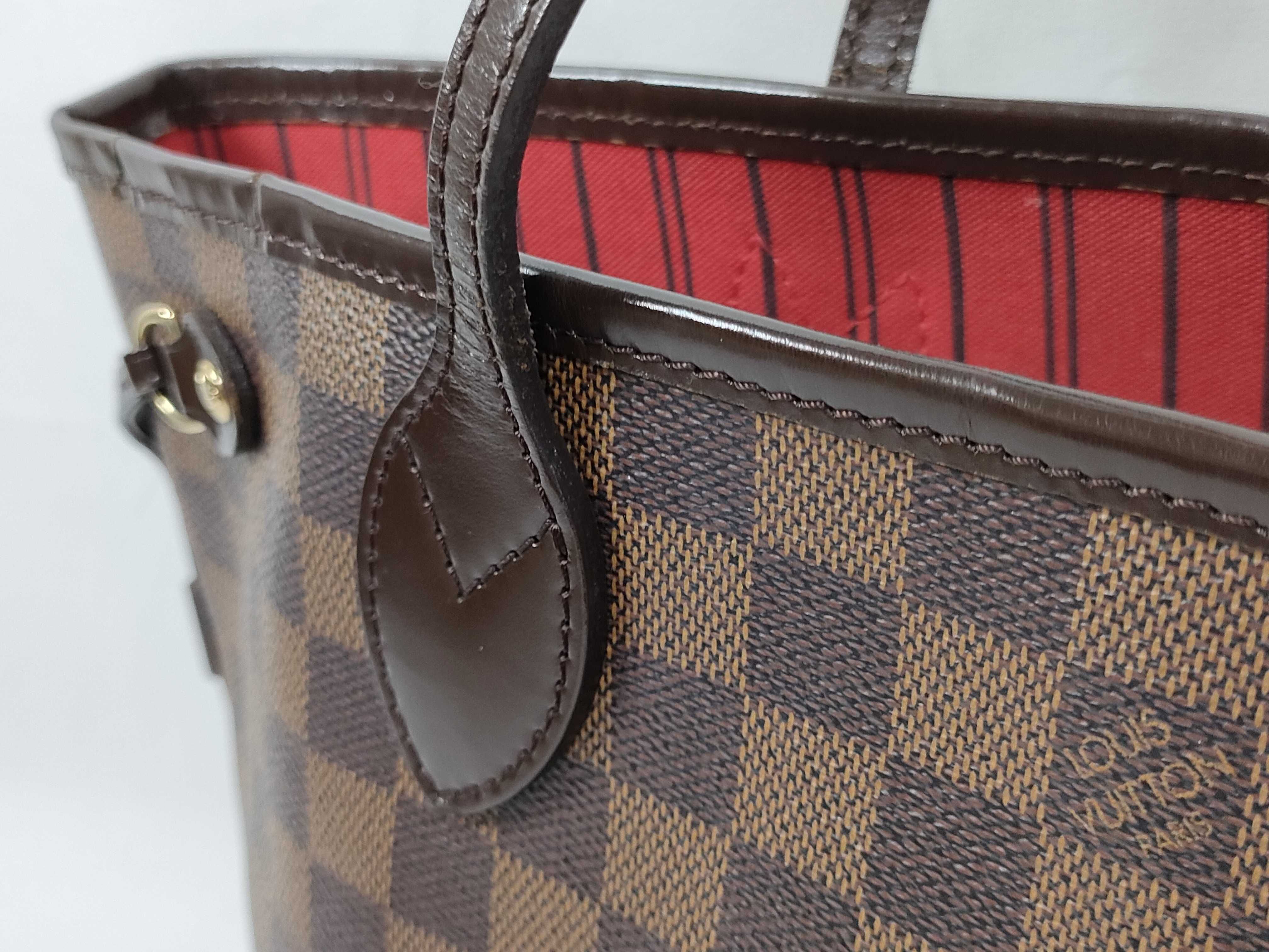 Damier Leather Neverfull PM Shoulder Tote Bag — view 4