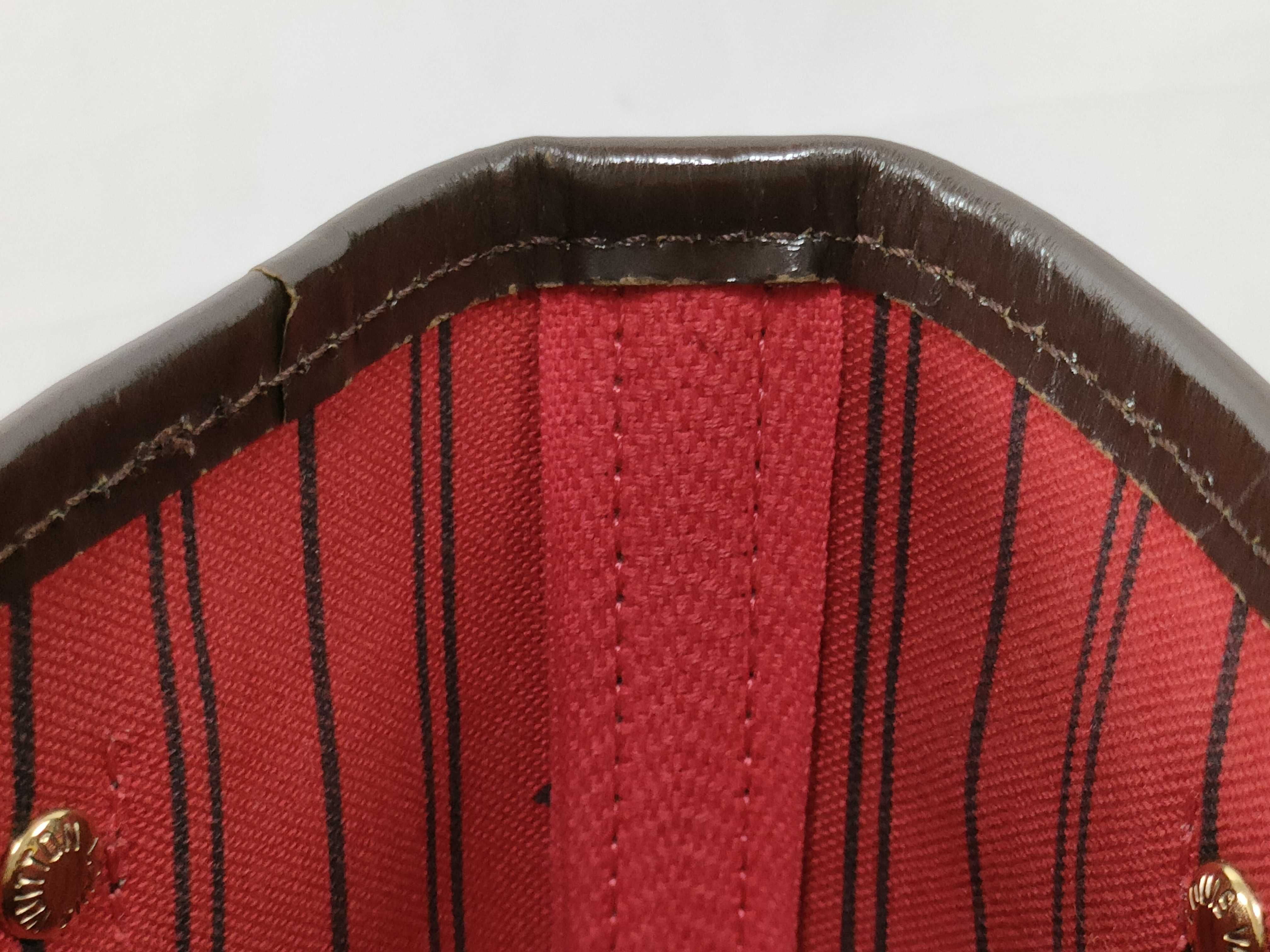 Damier Leather Neverfull PM Shoulder Tote Bag — view 9