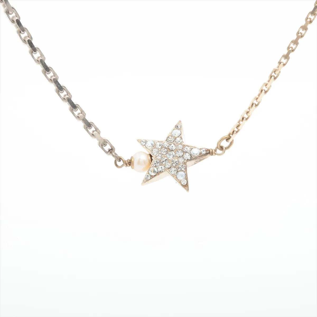 Cocomark 17B Necklace GP x Rhinestone x Fake Pearl Gold — view 2